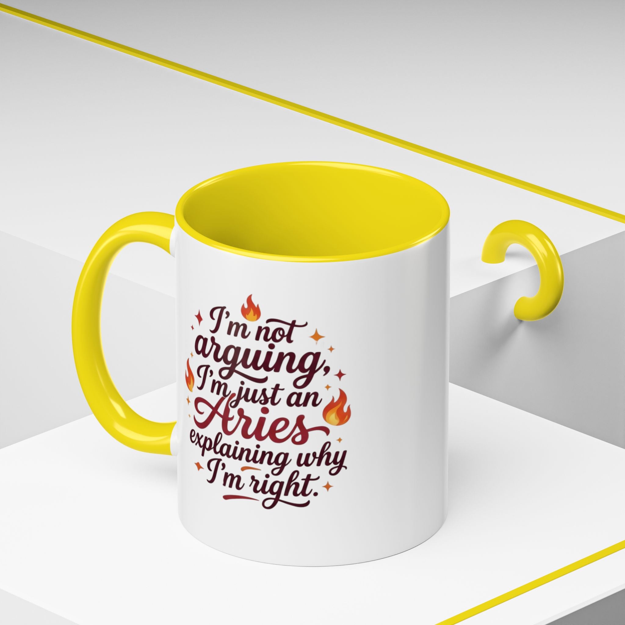 Aries Coffee Mug - “I’m Not Arguing, I’m Just an Aries Explaining Why I’m Right” Accent Mug