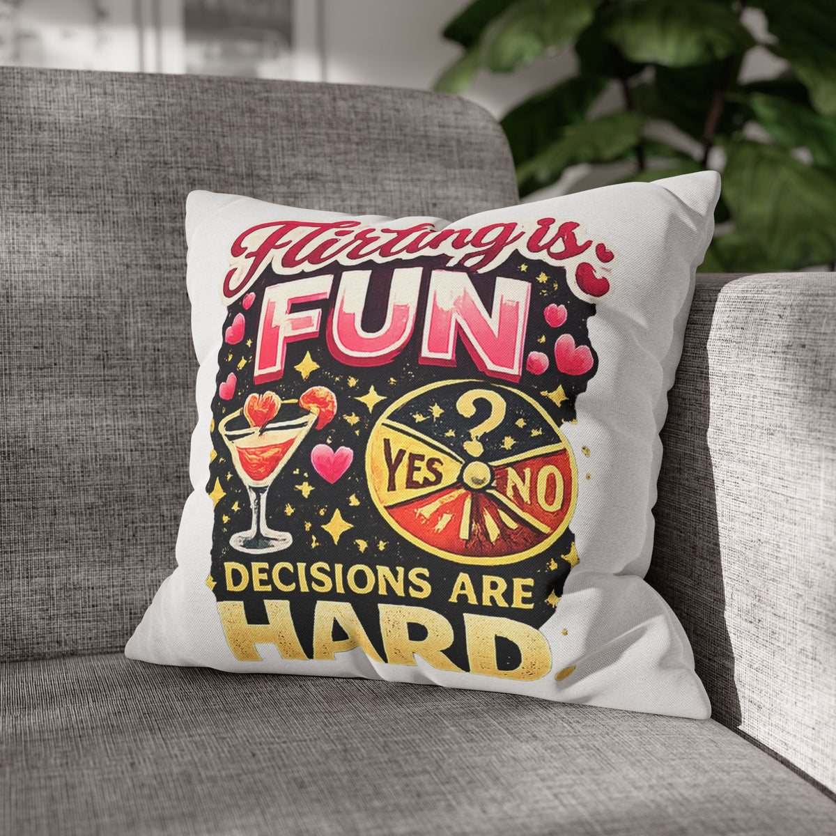 Libra Zodiac Flirting Is Fun Spun Polyester Square Pillowcase