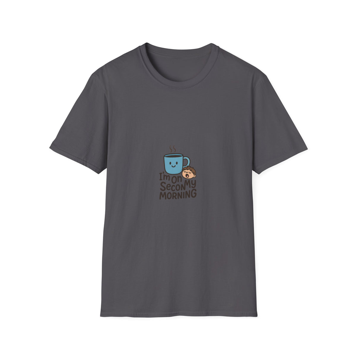 I'm On My Second Morning Coffee Graphic Tee, Cute Character Mug T-Shirt - Trending Now - September 2026