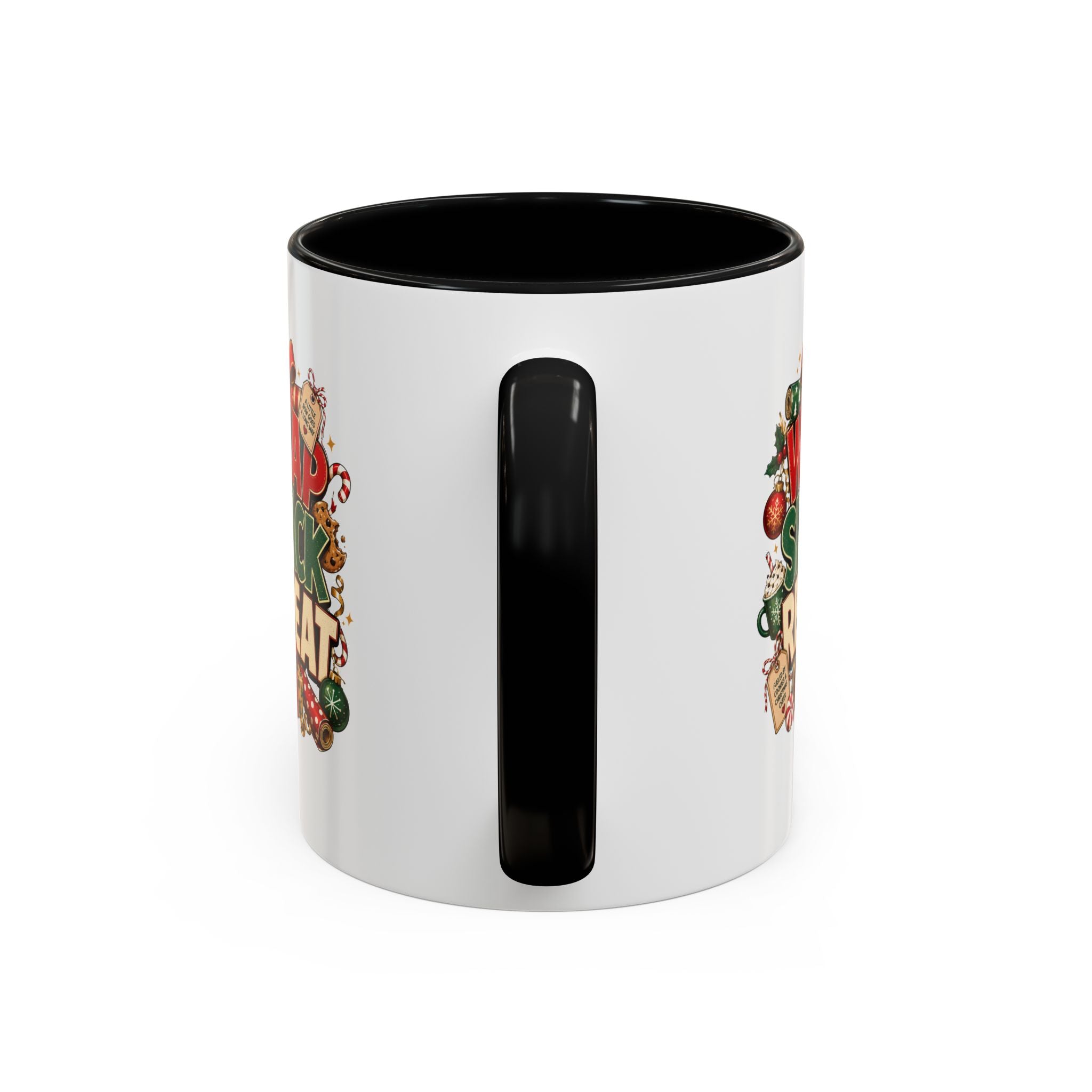 Wrap Snack Repeat Christmas Coffee Mug — Holiday Baking & Gift-Wrapping Mug