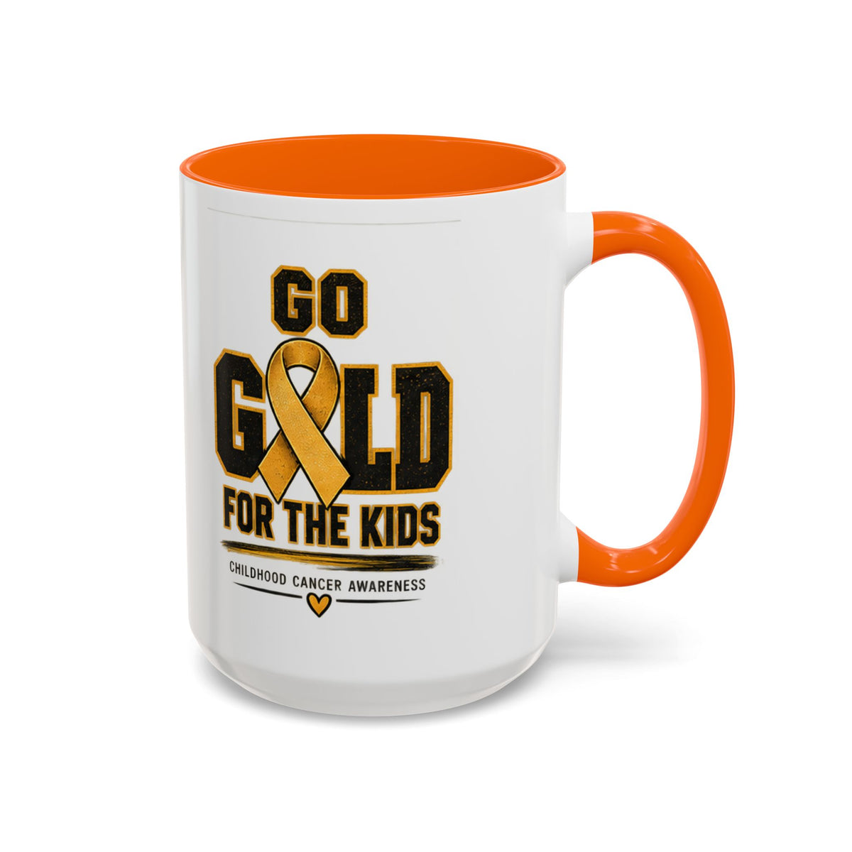 Go Gold For The Kids Accent Coffee Mug — Childhood Cancer Awareness 11/15oz
