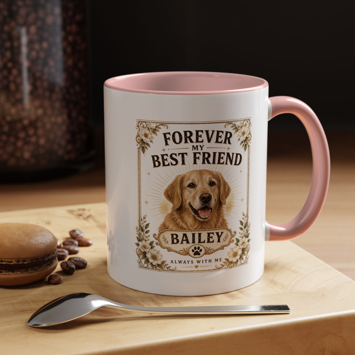 Milo Bailey Dog Dad Mom Forever My Best Friend Dog Mug — Personalized Golden Retriever Coffee Cup