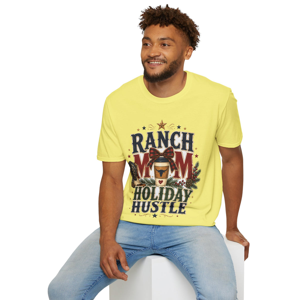 Ranch Mom Holiday Hustle T-Shirt — Festive Western Mom Tee