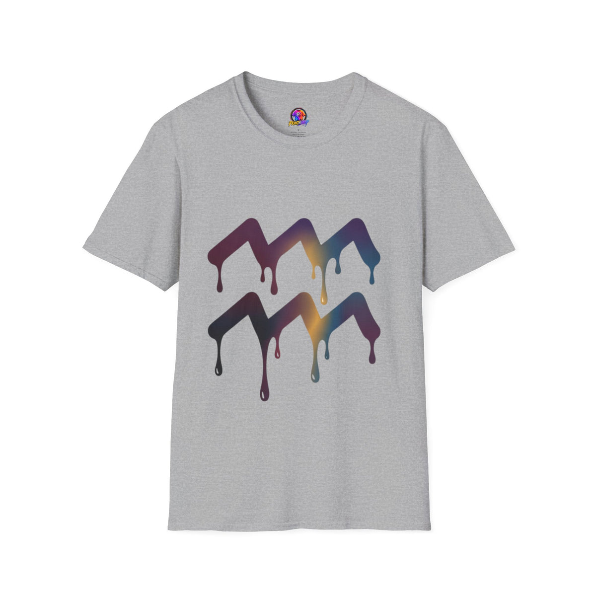 Dripping Mountain Graphic Tee — Vaporwave Sunset T-Shirt