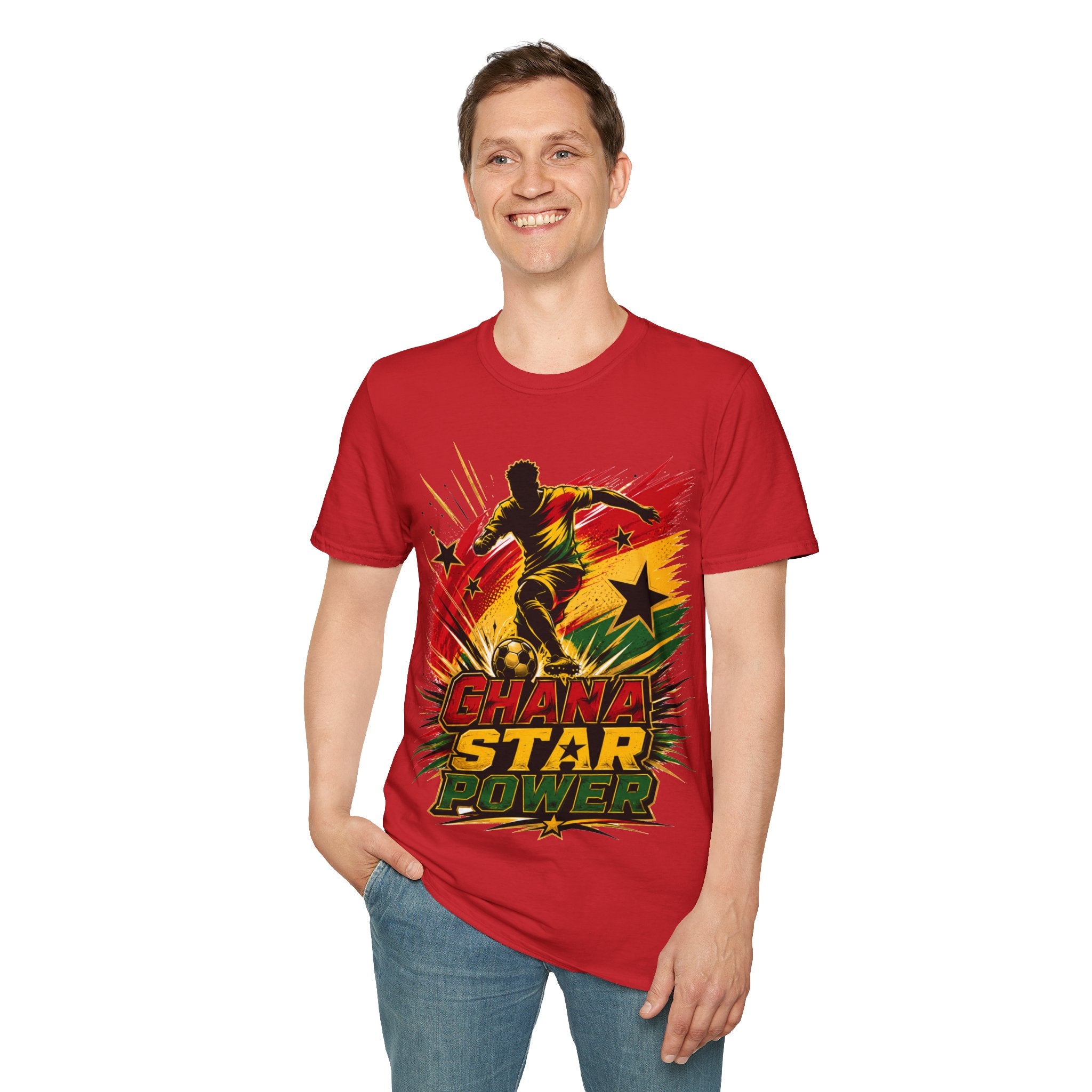Ghana Star Power Soccer T-Shirt — Afro Football Fan Tee - Ghana T-Shirt