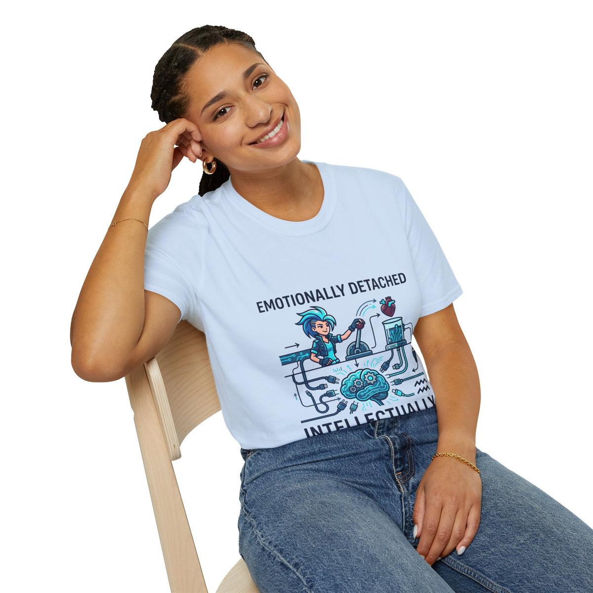 Aquarius Zodiac Emotionally Detached, Intellectually Invested T-Shirt — Aquarian Graphic Tee