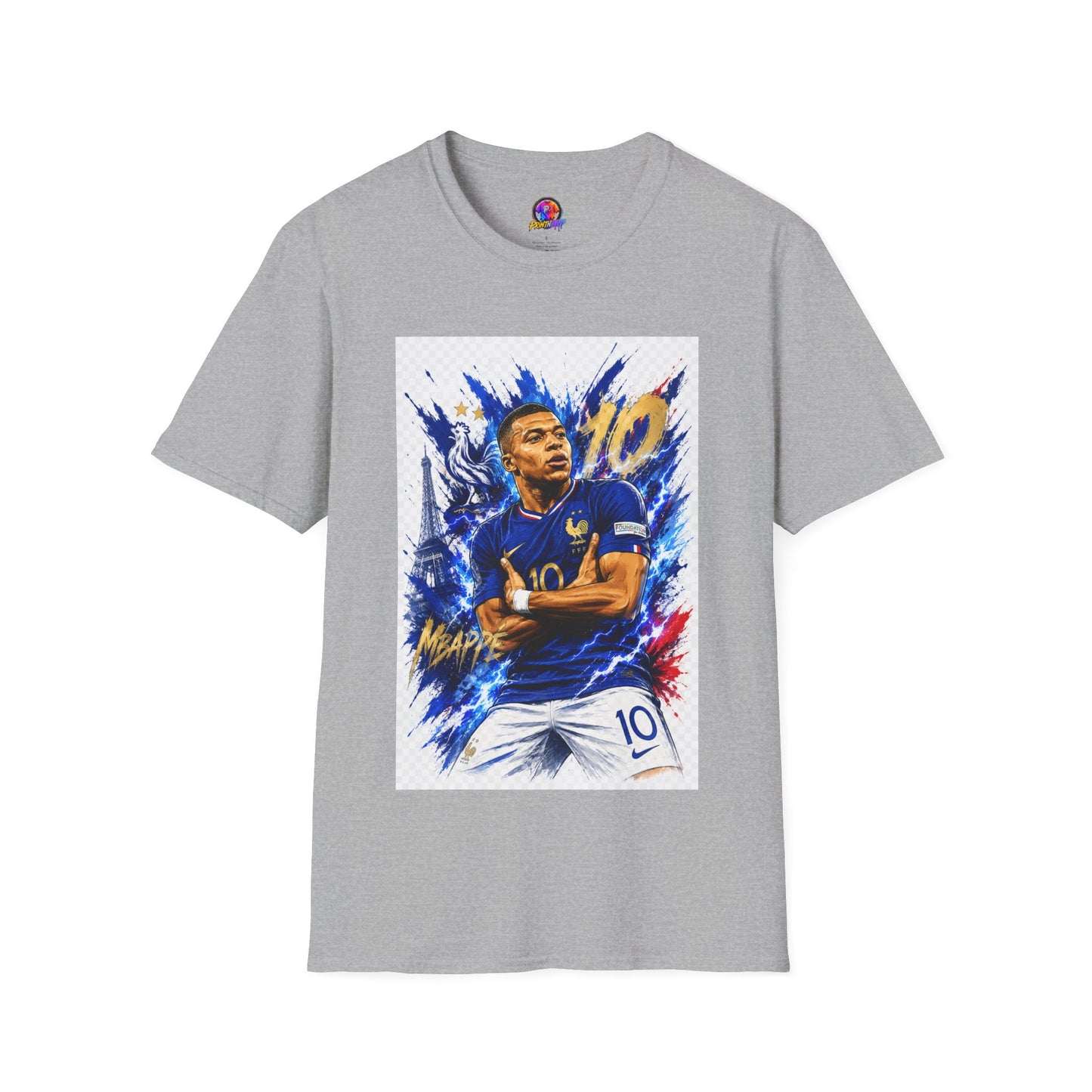 France Mbappé Soccer T-Shirt — #10 Blue Action Portrait Tee