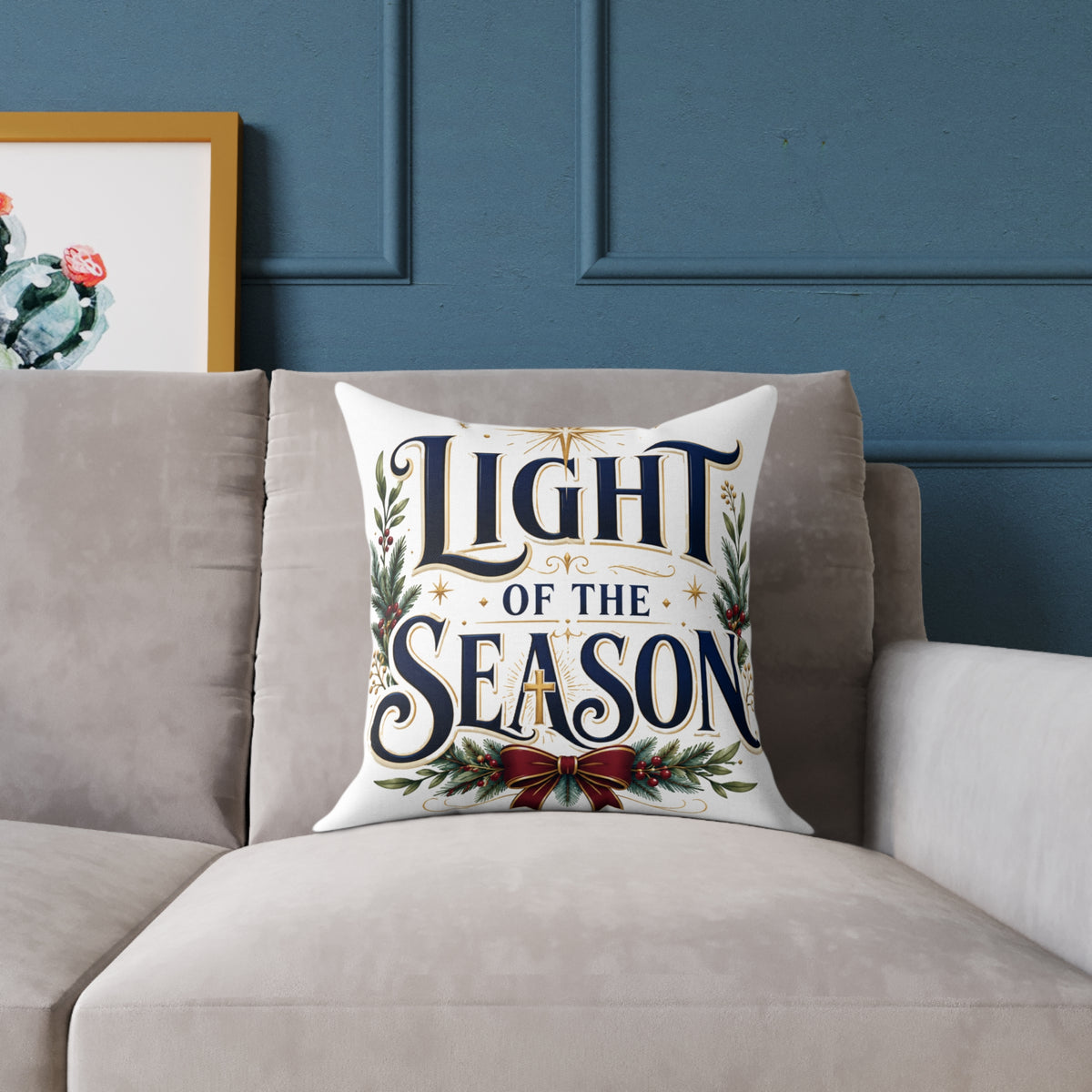 Christmas Light of the Season Holiday Throw Pillow - Christmas Decorative Cushion
