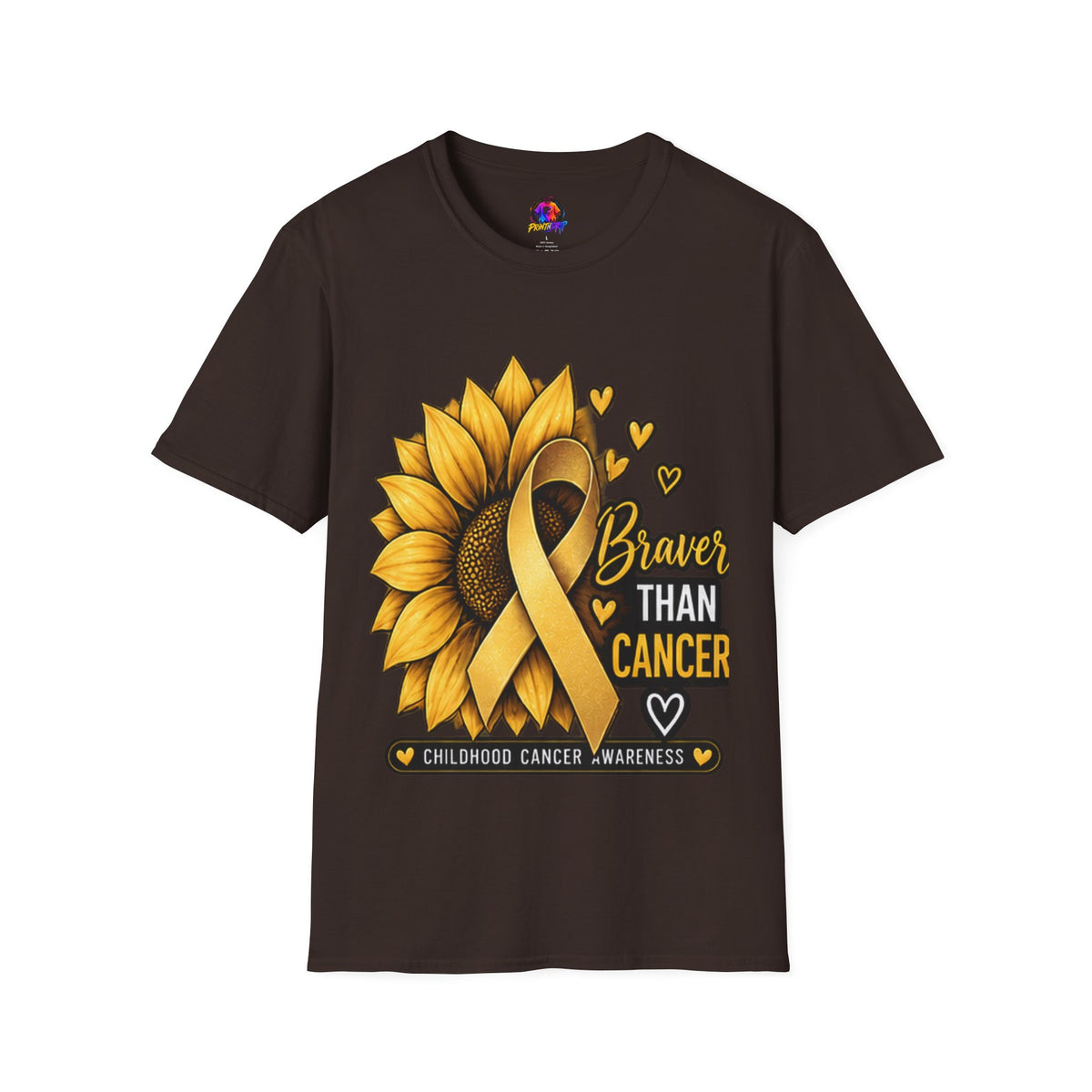 Braver Than Cancer Childhood Cancer Awareness Sunflower T-Shirt