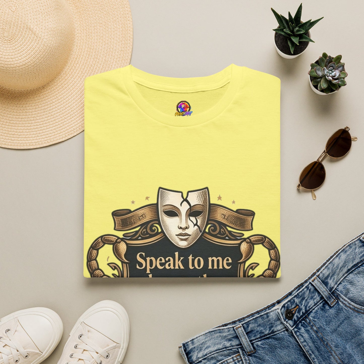 Speak to Me Mask T‑Shirt — 'Speak to me honestly...' Zodiac Scorpio Graphic Tee