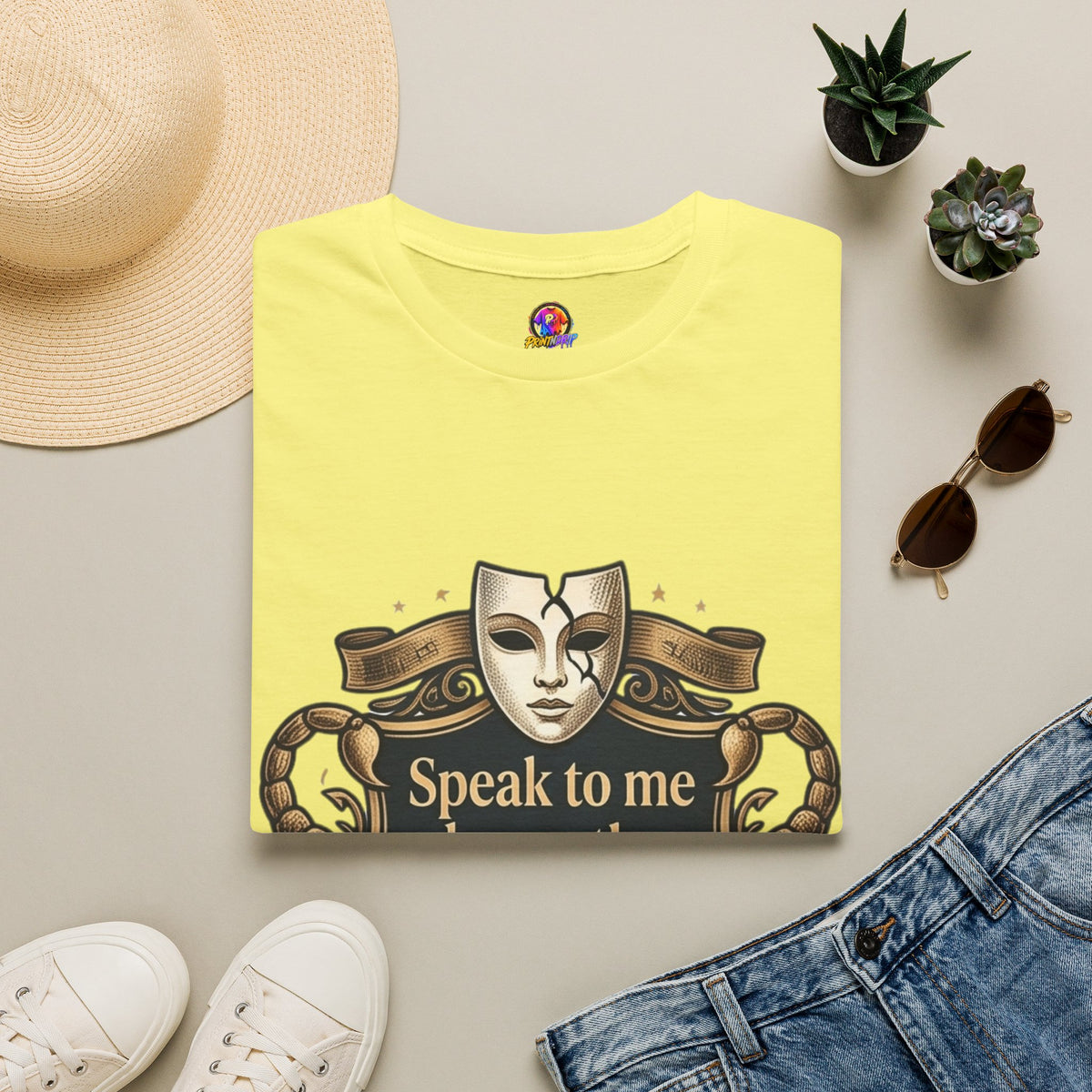 Speak to Me Mask T‑Shirt — 'Speak to me honestly...' Zodiac Scorpio Graphic Tee