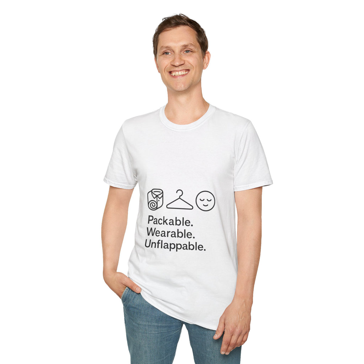 Packable. Wearable. Unflappable. T-Shirt — Minimal Travel Tee - Trending Now - October 2026