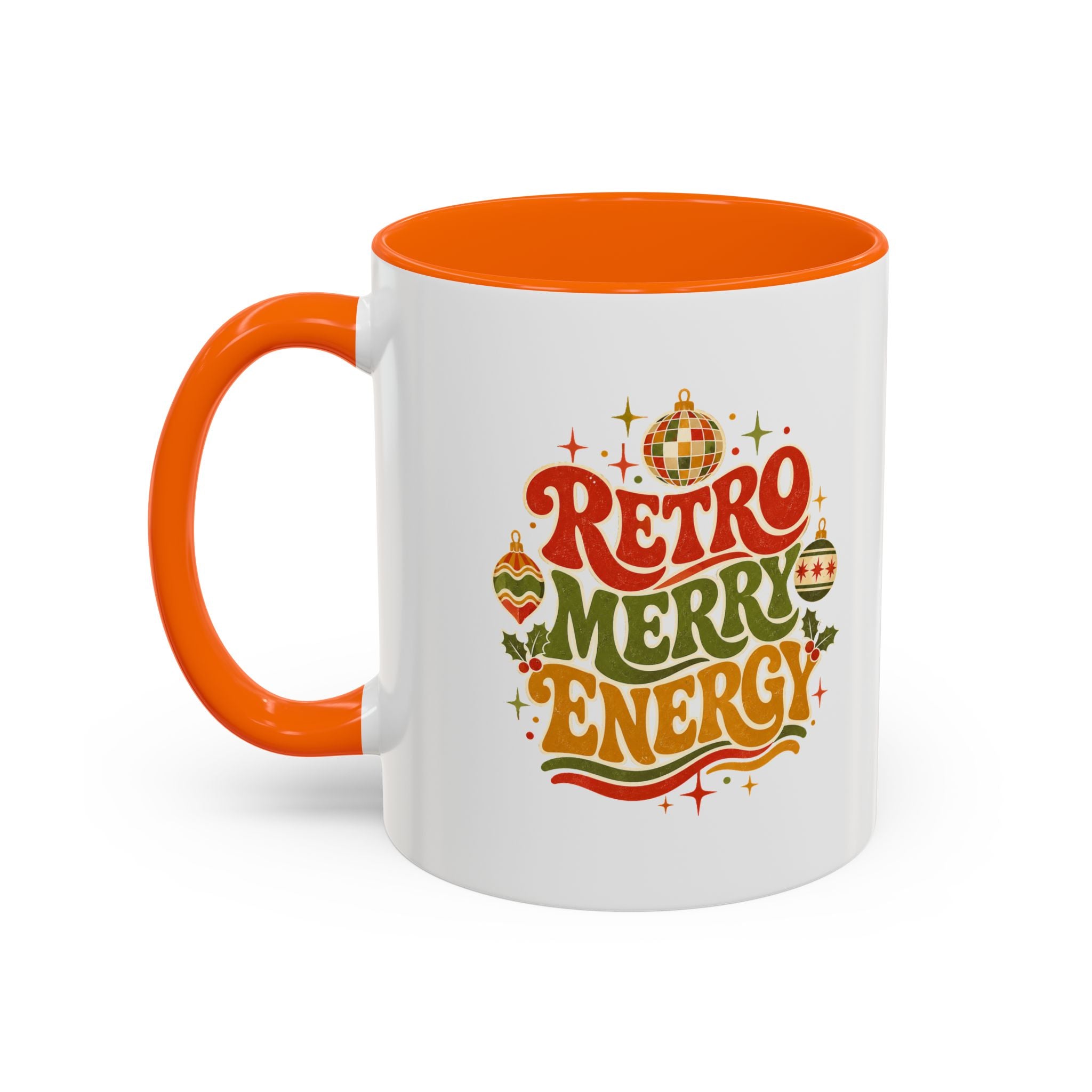 Modern Day Christmas Retro Merry Energy Coffee Mug — Festive 70s Holiday Design