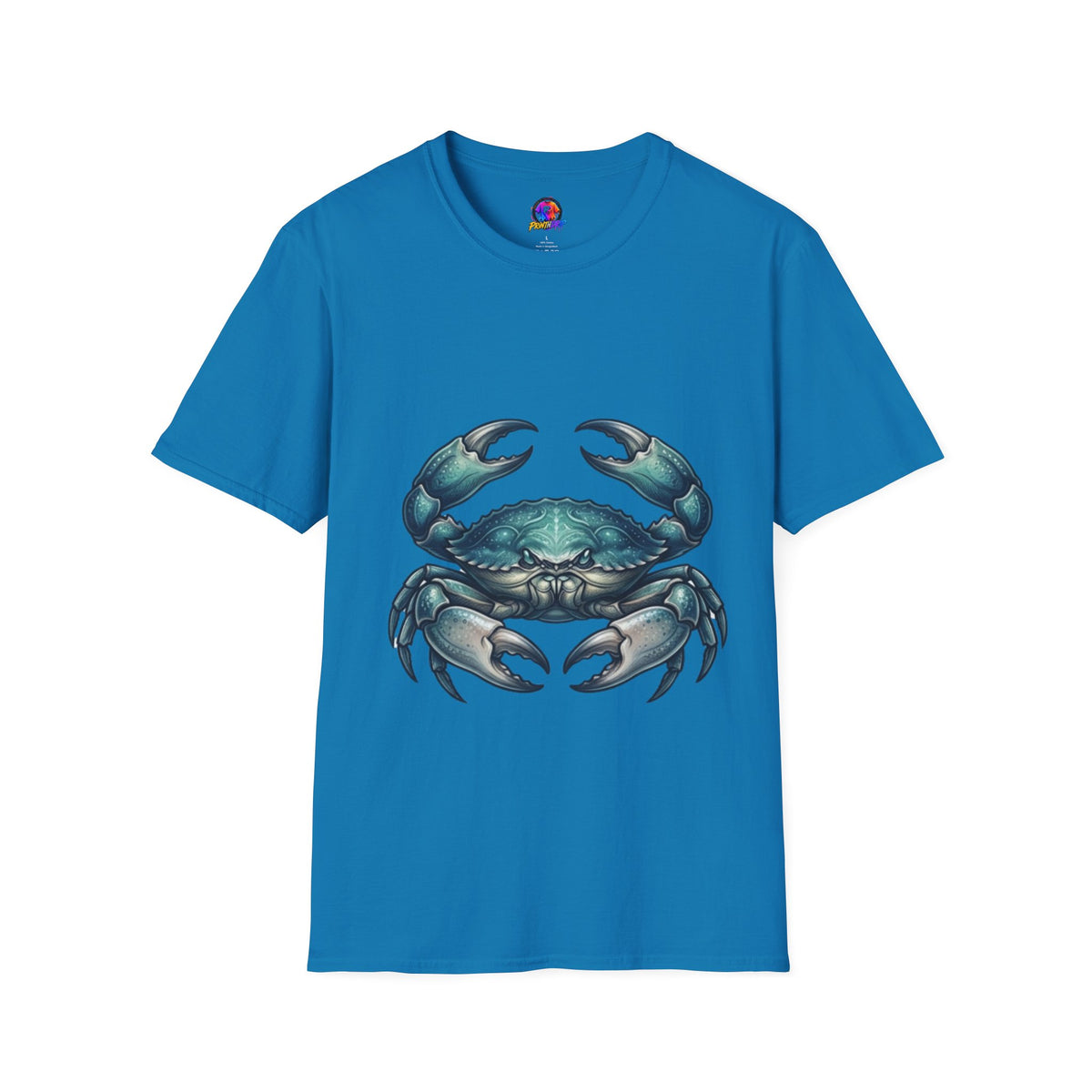 Cancer Zodiac Crabby Coastal Tee - Blue Green Crab Graphic T-Shirt