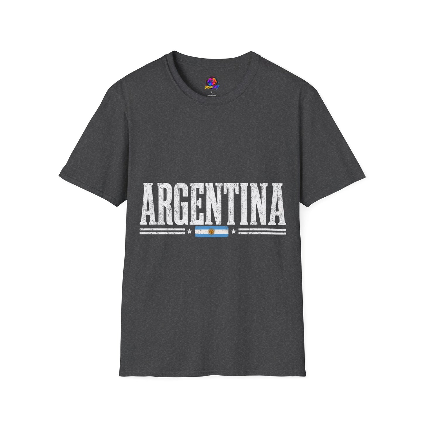 Argentina Graphic T-Shirt — Retro Flag Stripe Football Soccer Tee