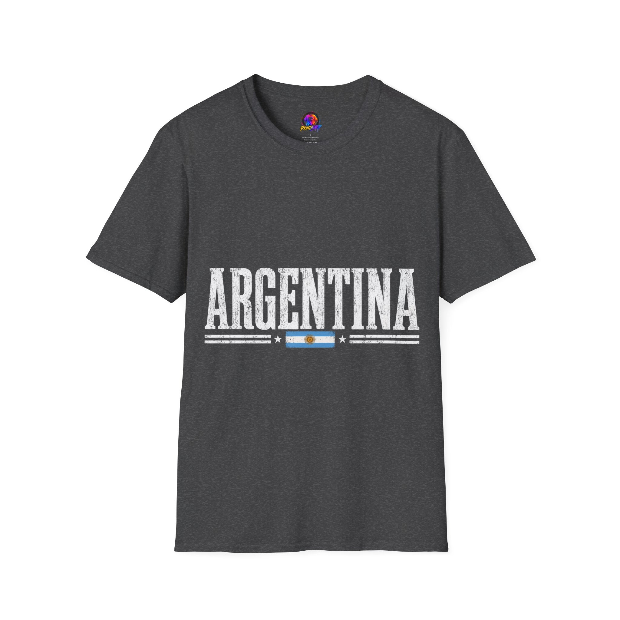 Argentina Graphic T-Shirt — Retro Flag Stripe Football Soccer Tee
