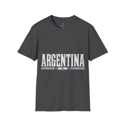 Argentina Graphic T-Shirt — Retro Flag Stripe Football Soccer Tee