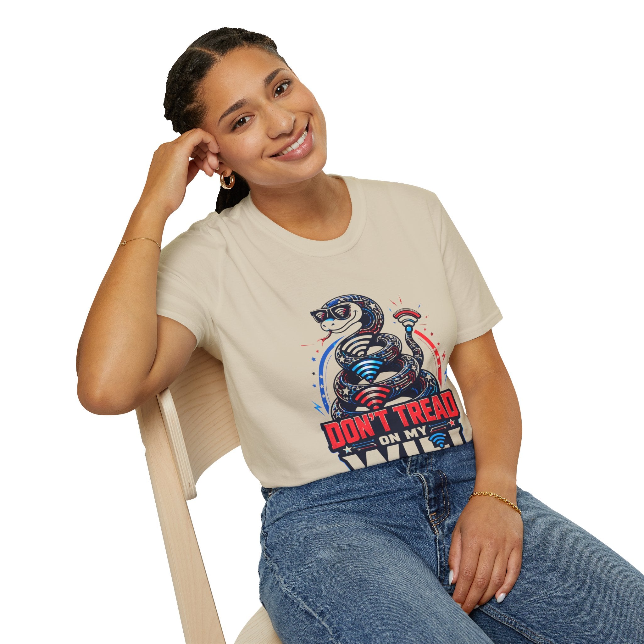 Don’t Tread on My WiFi T-Shirt — Patriotic Gadsden Snake WiFi Tee