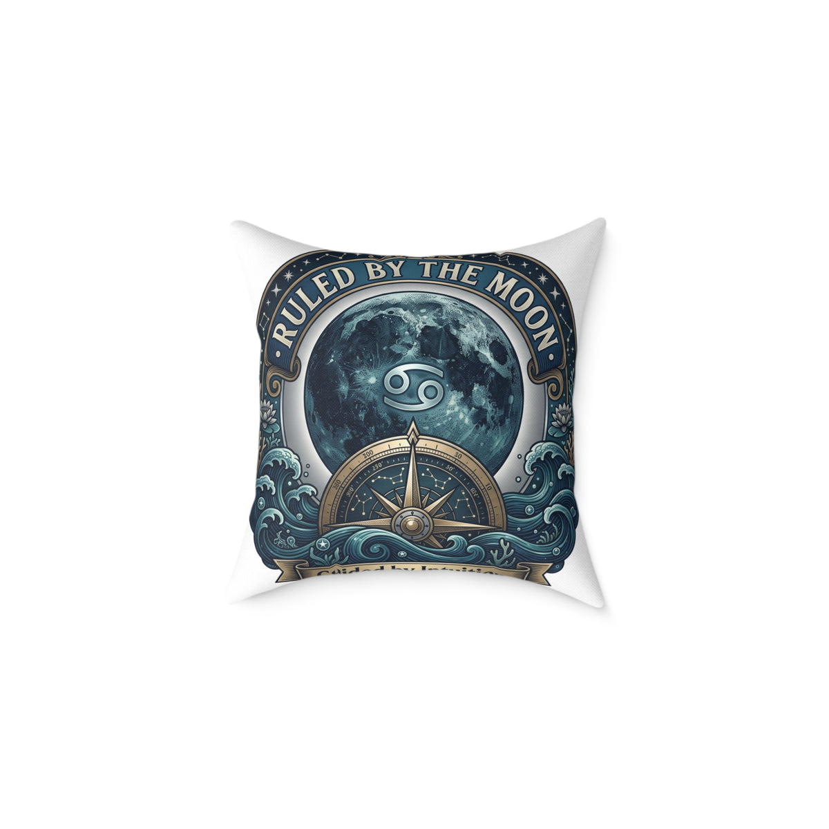 Cancer Zodiac Pillow Ruled By The Moon, Guided By Intuition Square Poly Canvas Pillow