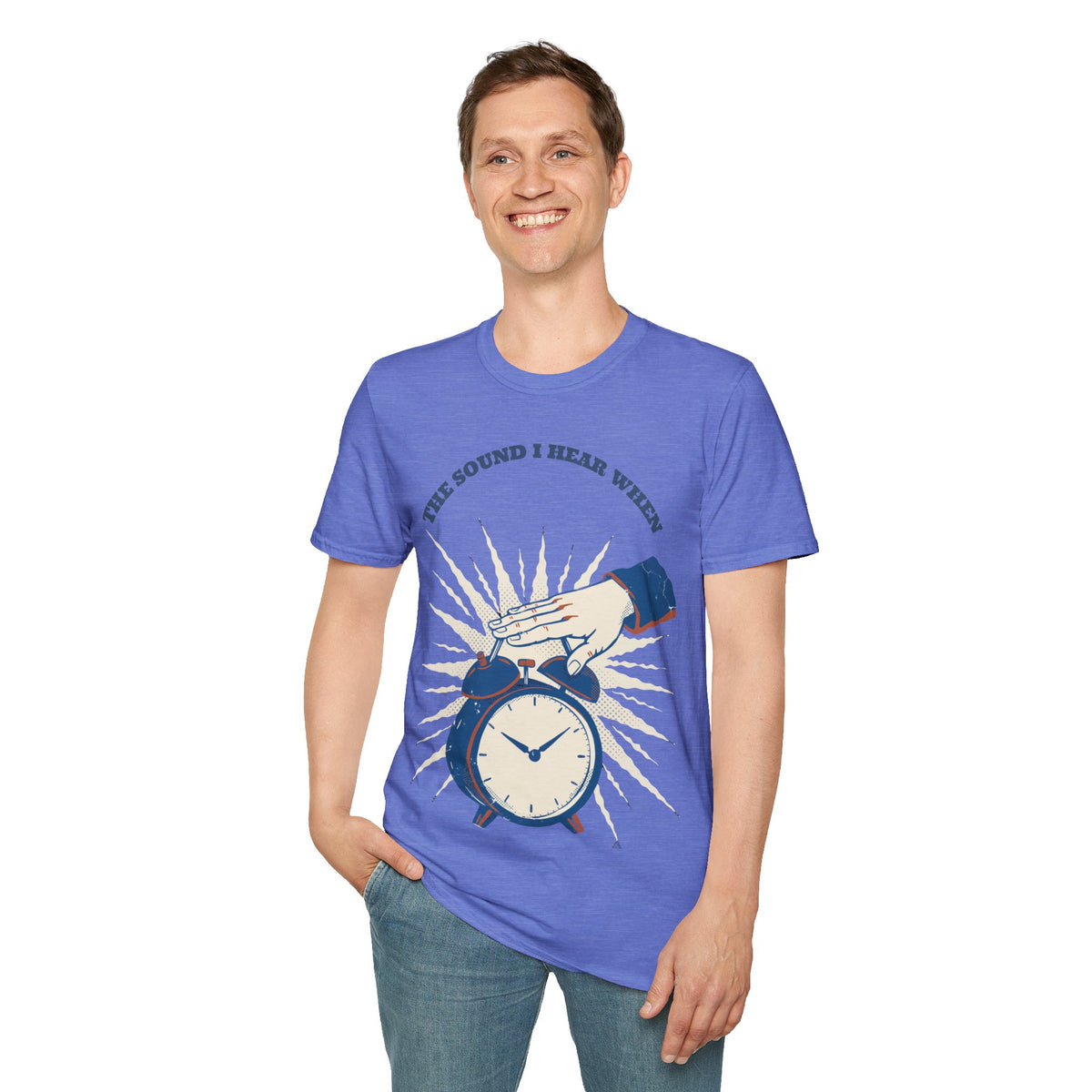 "The Sound I Hear When" Retro Alarm Clock Tee | Relatable Funny Quote T-Shirt - Trending Now - September 2026