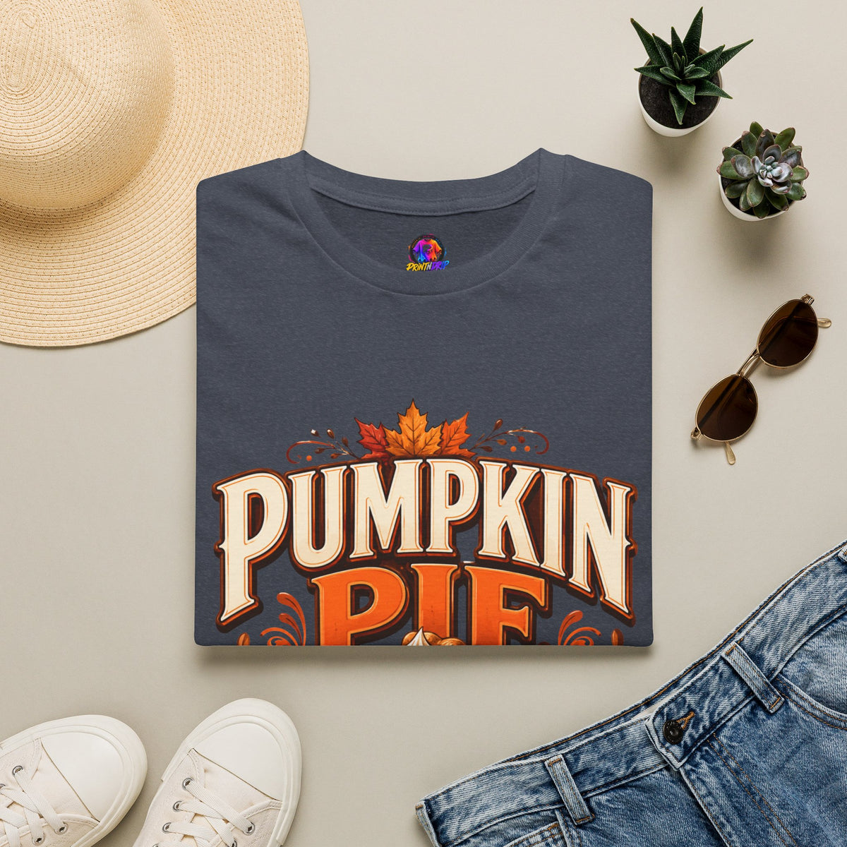 Thanksgiving T-Shirt Pumpkin Pie Season T-Shirt — Autumn Thanksgiving Dessert Lover Tee