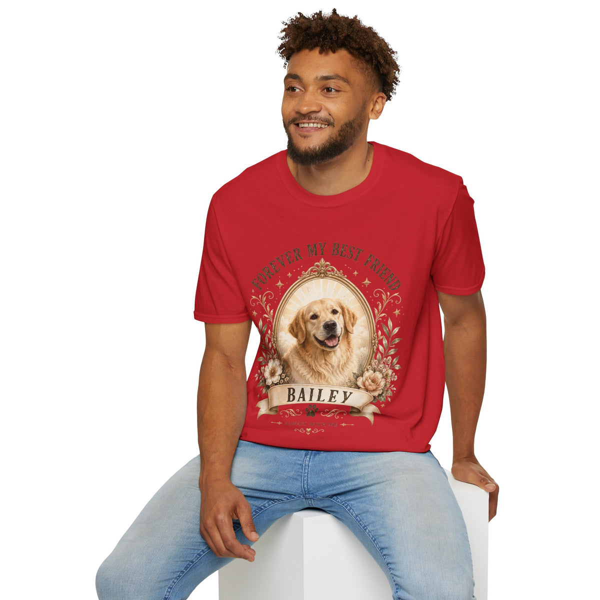 Dog Memorial T-Shirt — "Forever My Best Friend" Personalized Pet Tribute