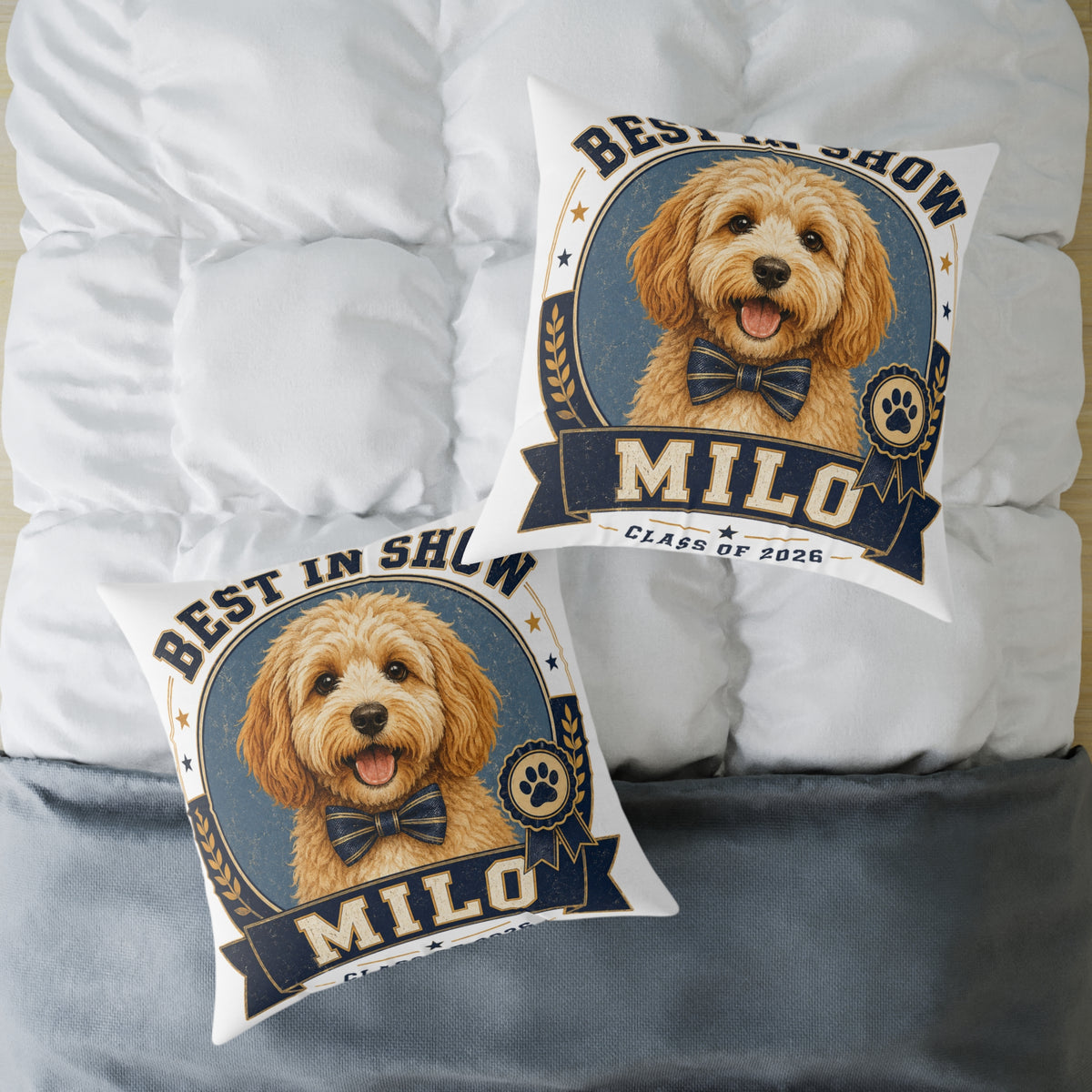 Best in Show Personalized Dog Pillow — Milo Bailey Dog Dad Mom  Milo Custom Pet Throw Pillow