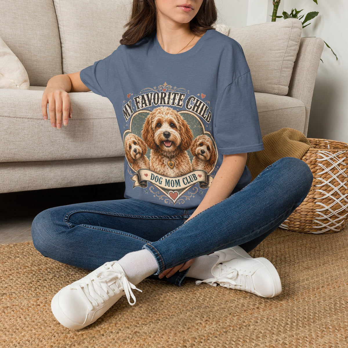 Dog Mom T-Shirt — "My Favorite Child" Cavalier Love Graphic Tee