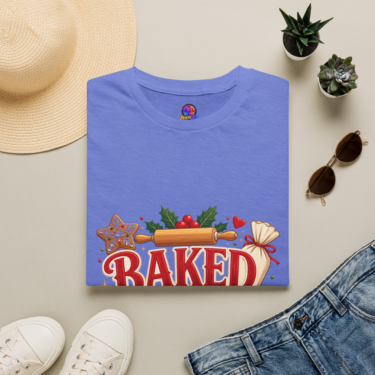 Baked With Love T-Shirt — Holiday Baking Christmas Cookie Chef Tee