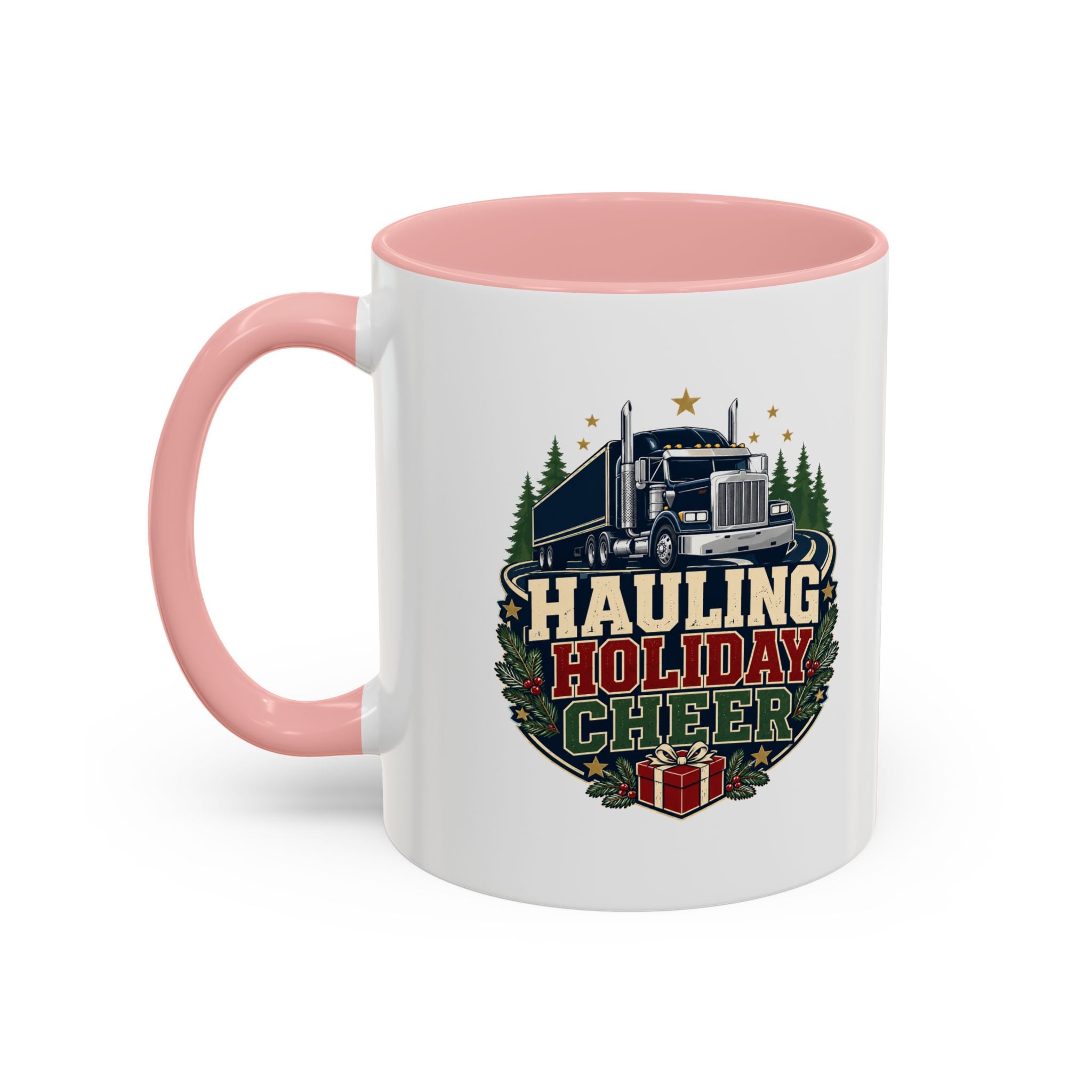 Modern Day Christmas Hauling Holiday Cheer Coffee Mug