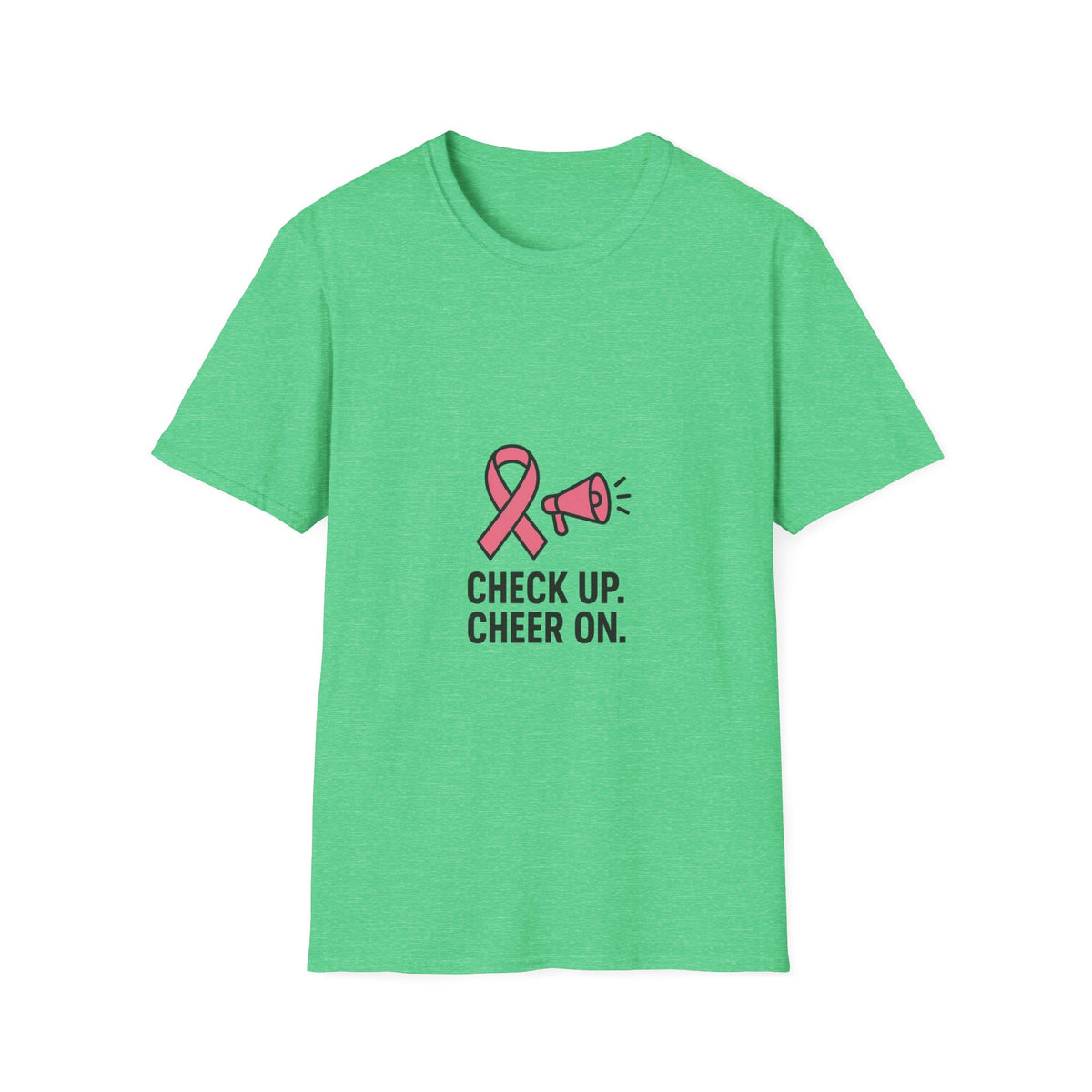 Breast Cancer Awareness T-Shirt — "Check Up. Cheer On." Pink Ribbon Design - Trending Now - October 2026