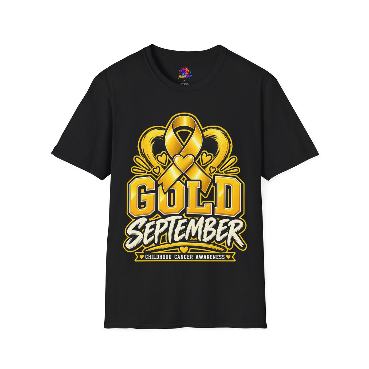 Gold September T-Shirt — Childhood Cancer Awareness Ribbon Tee