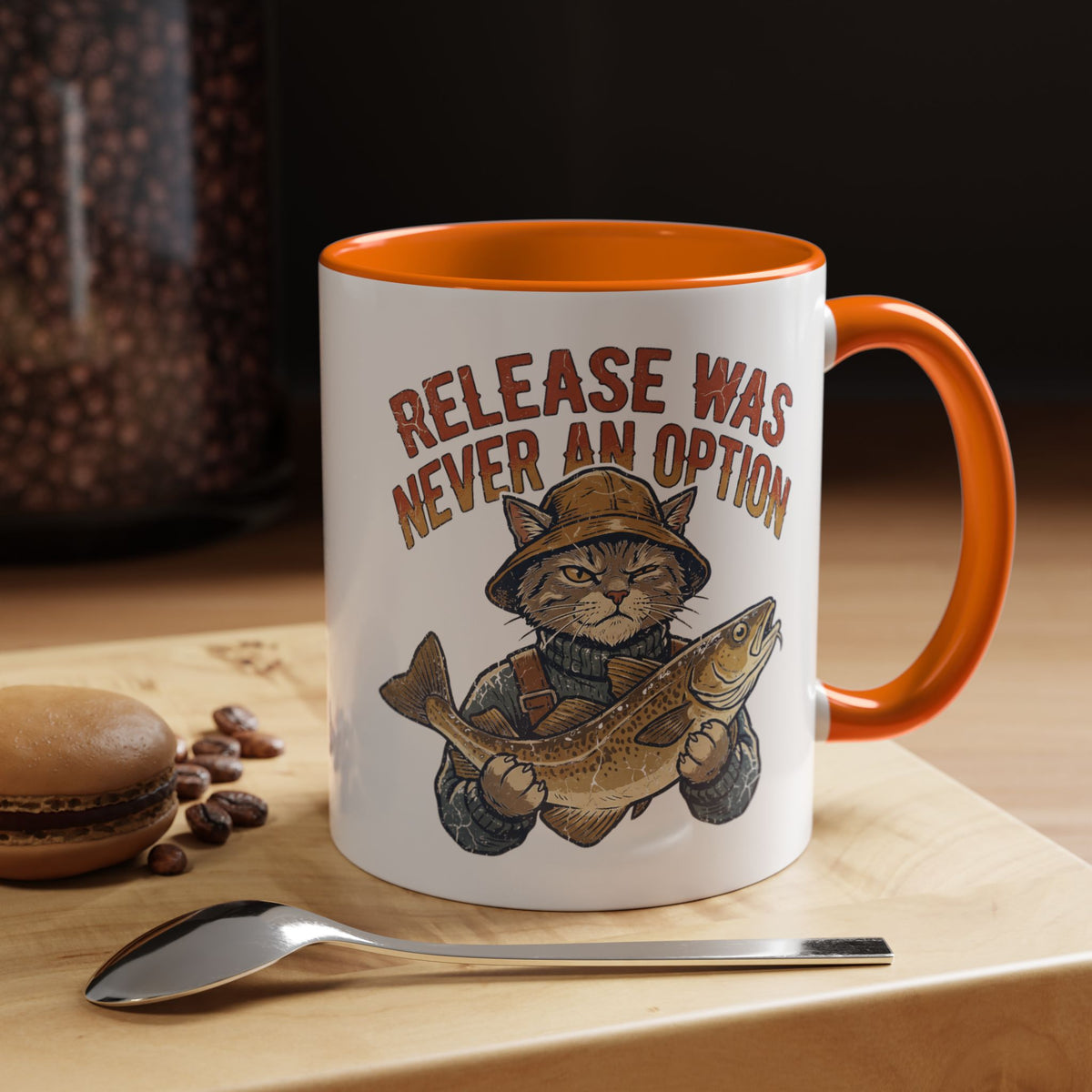 "Release Was Never An Option" Funny And Witty Accent Coffee Mug (11, 15oz)