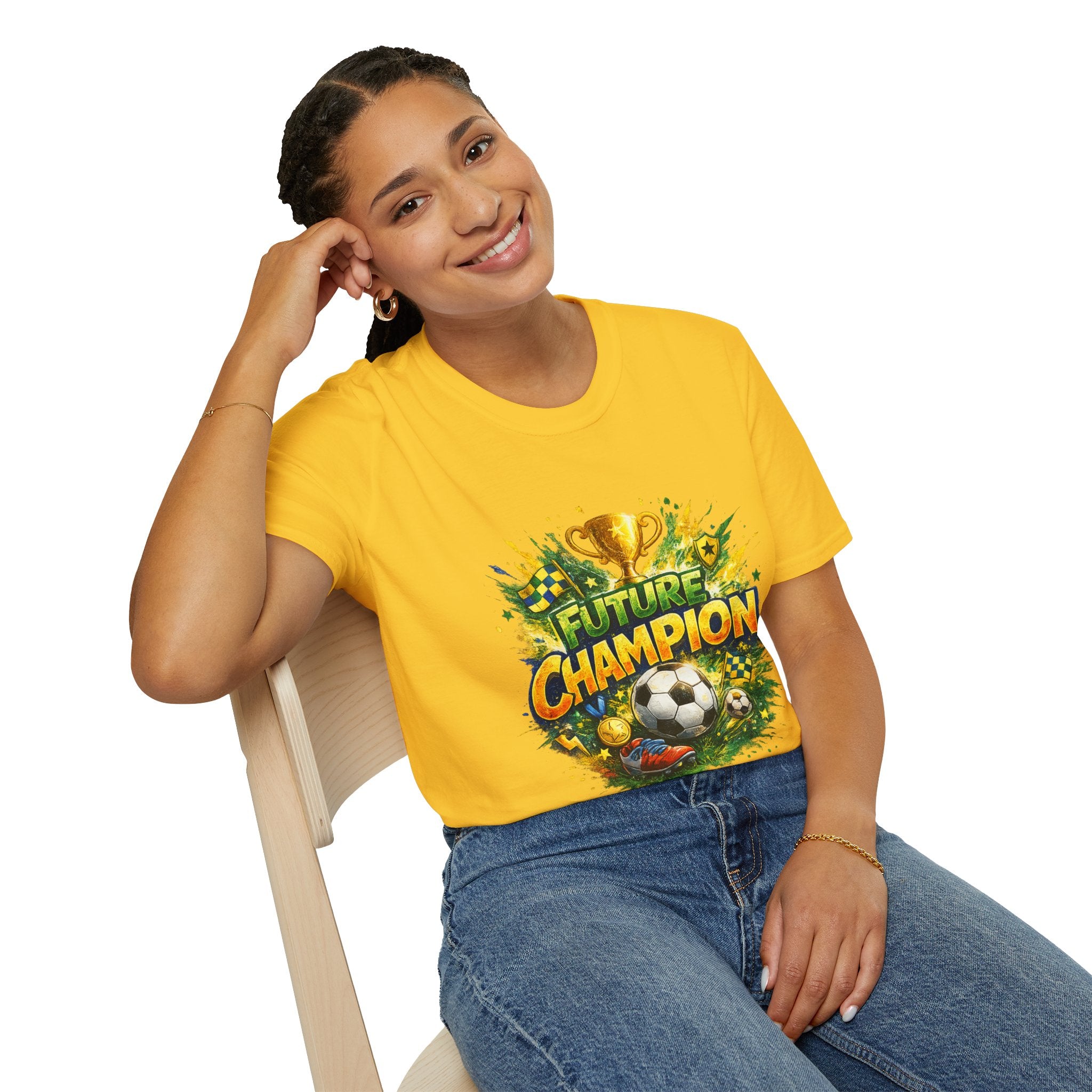 Kids Future Champion Soccer T-Shirt — Kids’ Sports Trophy Graphic Tee