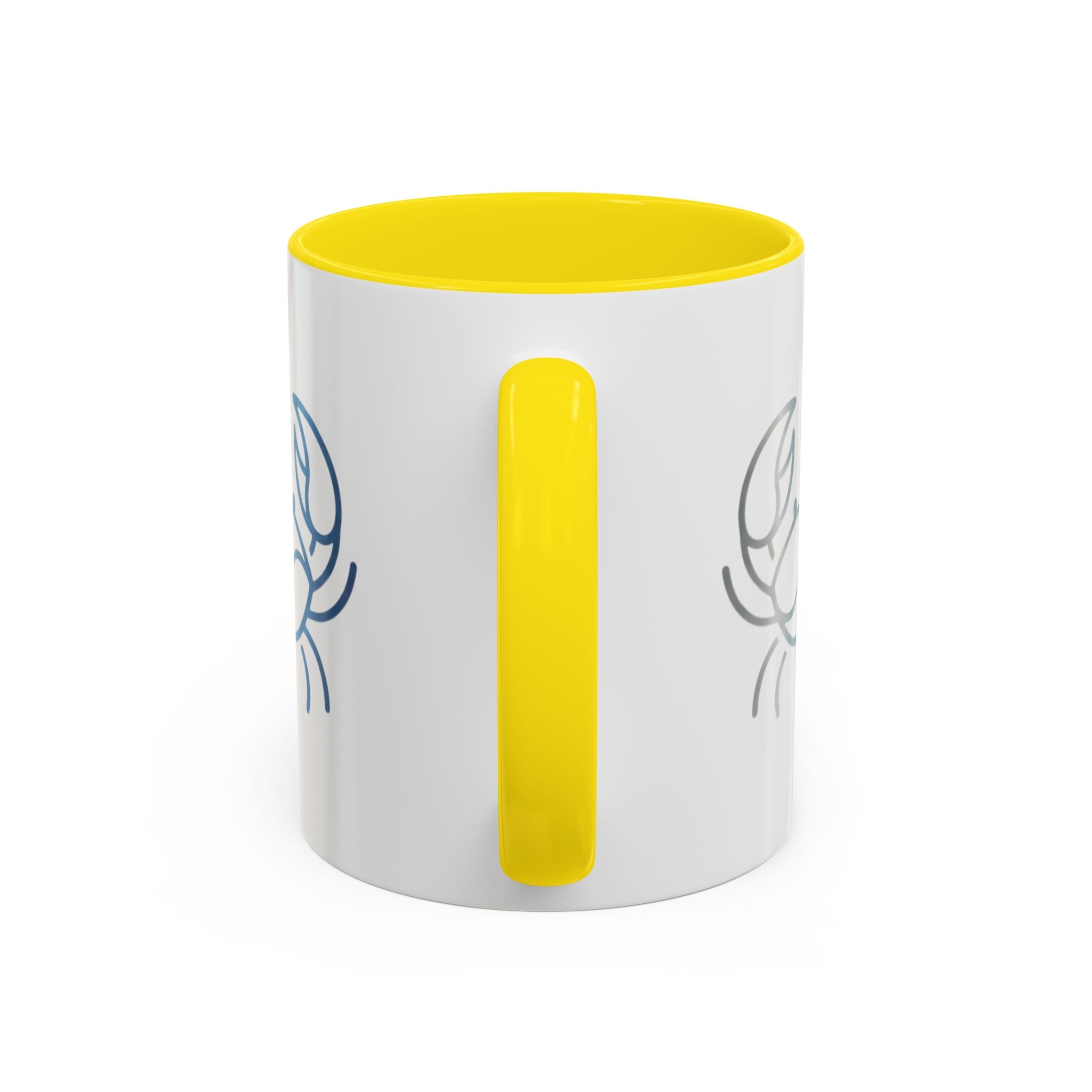 Crab Accent Coffee Mug — Minimal Coastal Zodiac Crab Design