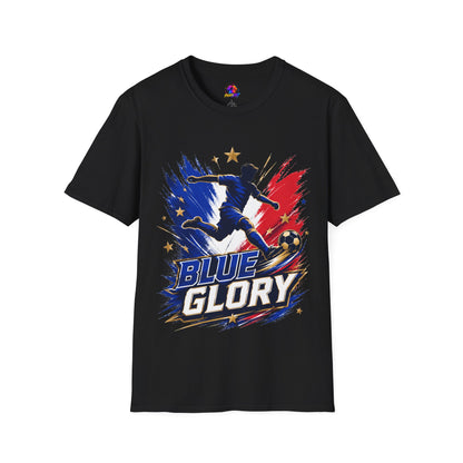 France Soccer T-Shirt — "Blue Glory" Red, White & Blue Player Graphic