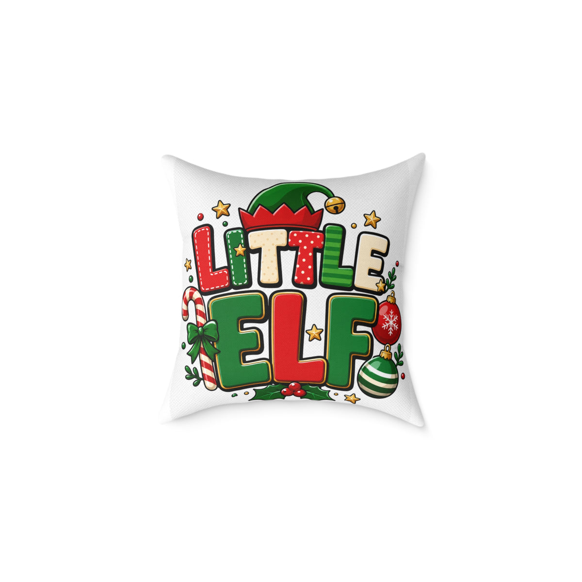 Little Elf Christmas Pillow — Festive Holiday Decorative Throw Pillow