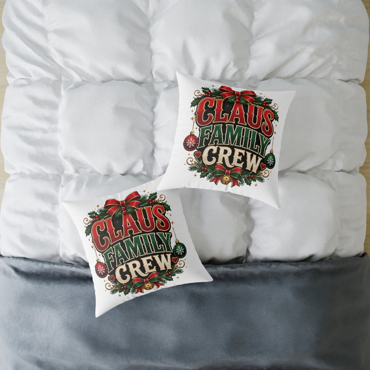 Christmas Claus Family Crew Holiday Pillow