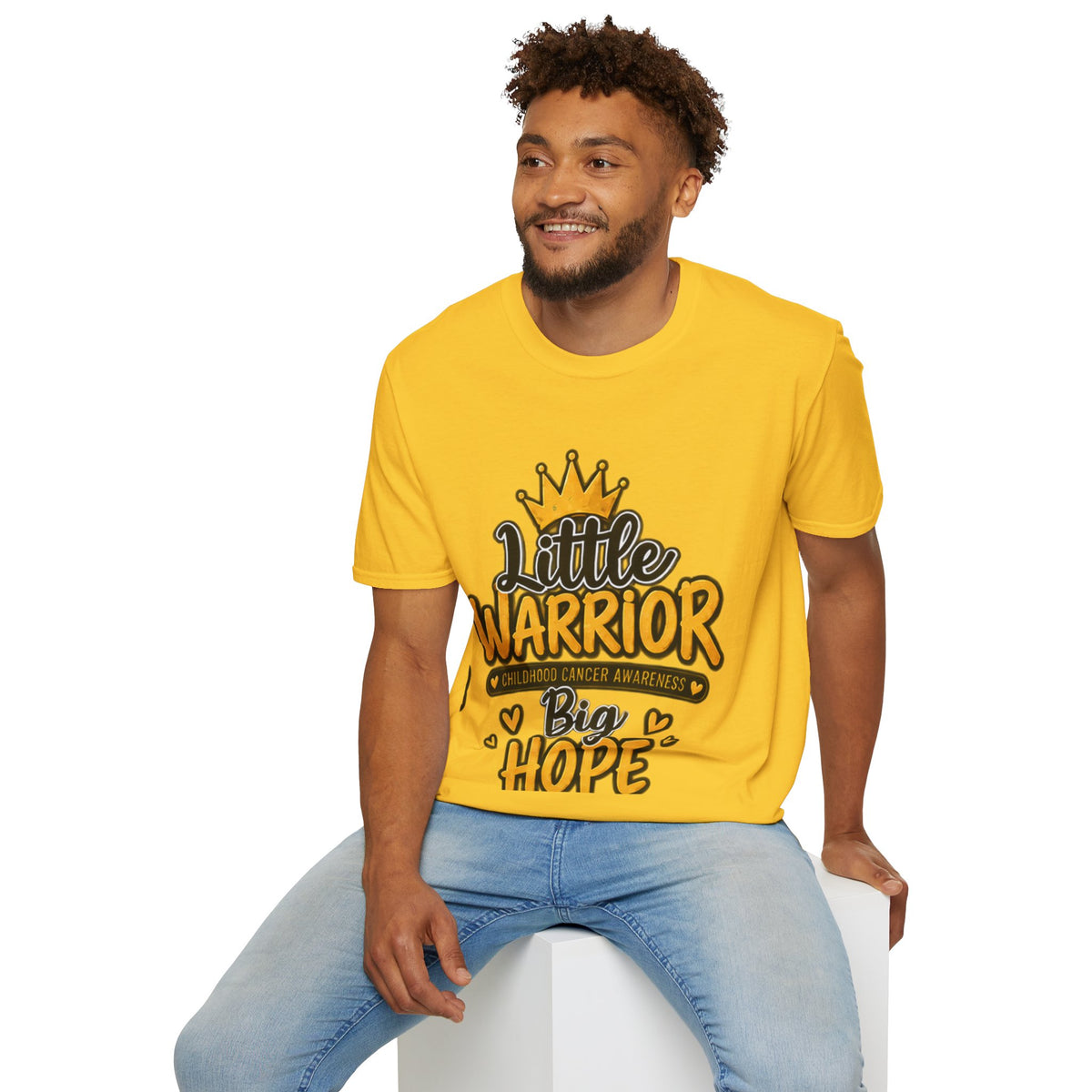 Little Warrior Big Hope Kids T-Shirt — Childhood Cancer Awareness Tee