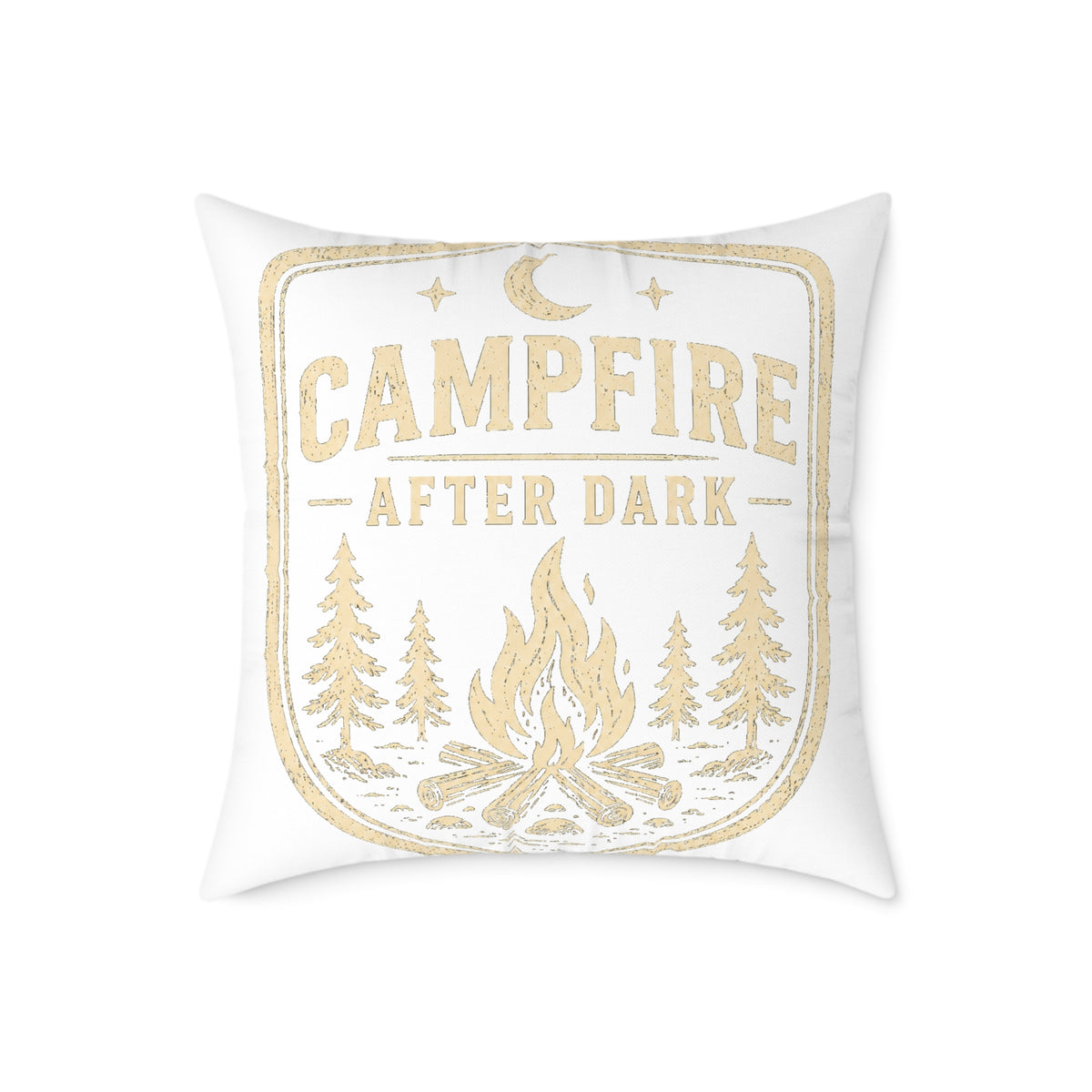 Campfire After Dark Pillow Milo Bailey Dog Dad Mom— Rustic Camping Decorative Throw Pillow