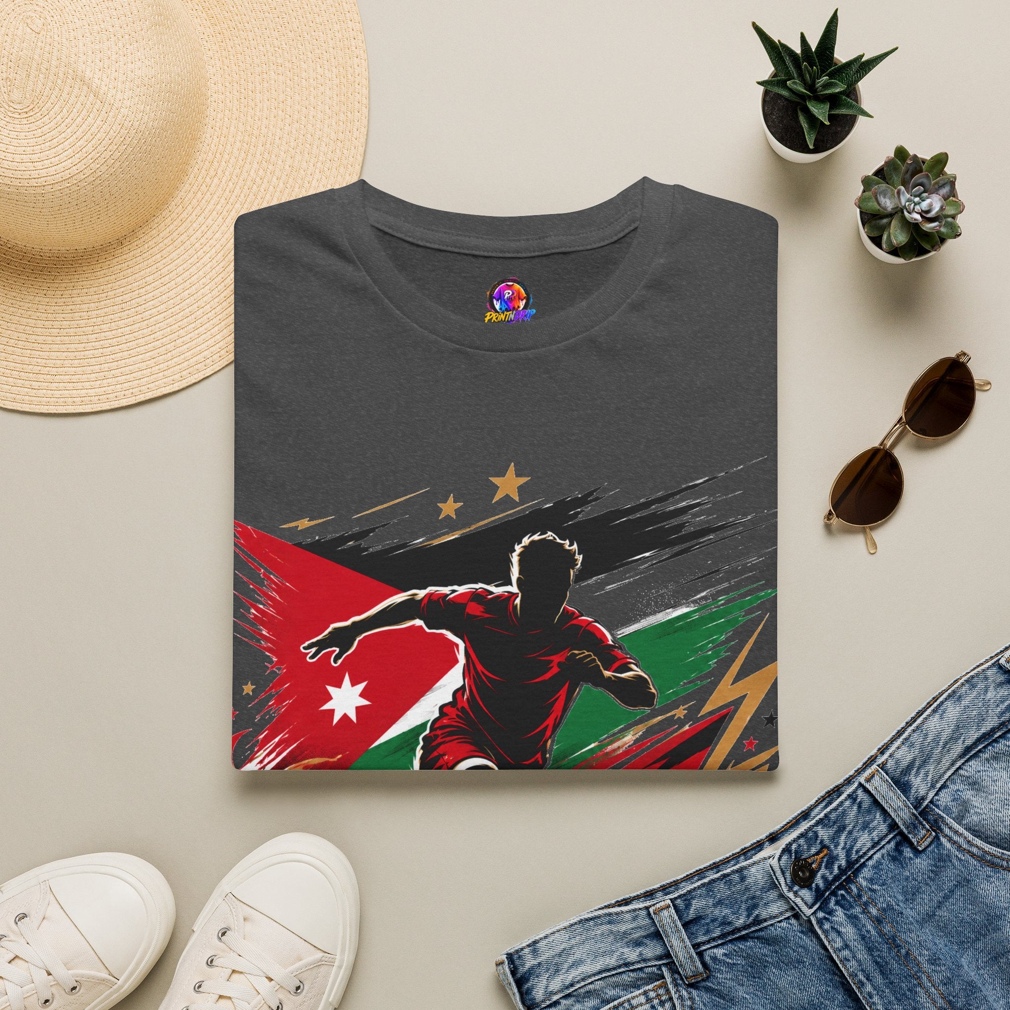 Jordan Soccer T‑Shirt — Desert Courage Flag Design