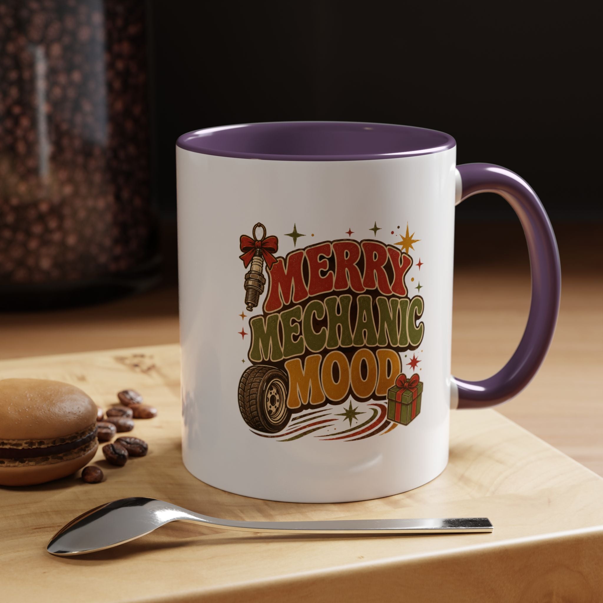 Modern Day Christmas Merry Mechanic Mood Coffee Mug — Holiday Auto Mechanic Gift