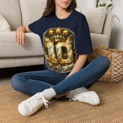 Argentina, MESSI #10 T-Shirt — Gold Crown '10' Victory Graphic Tee