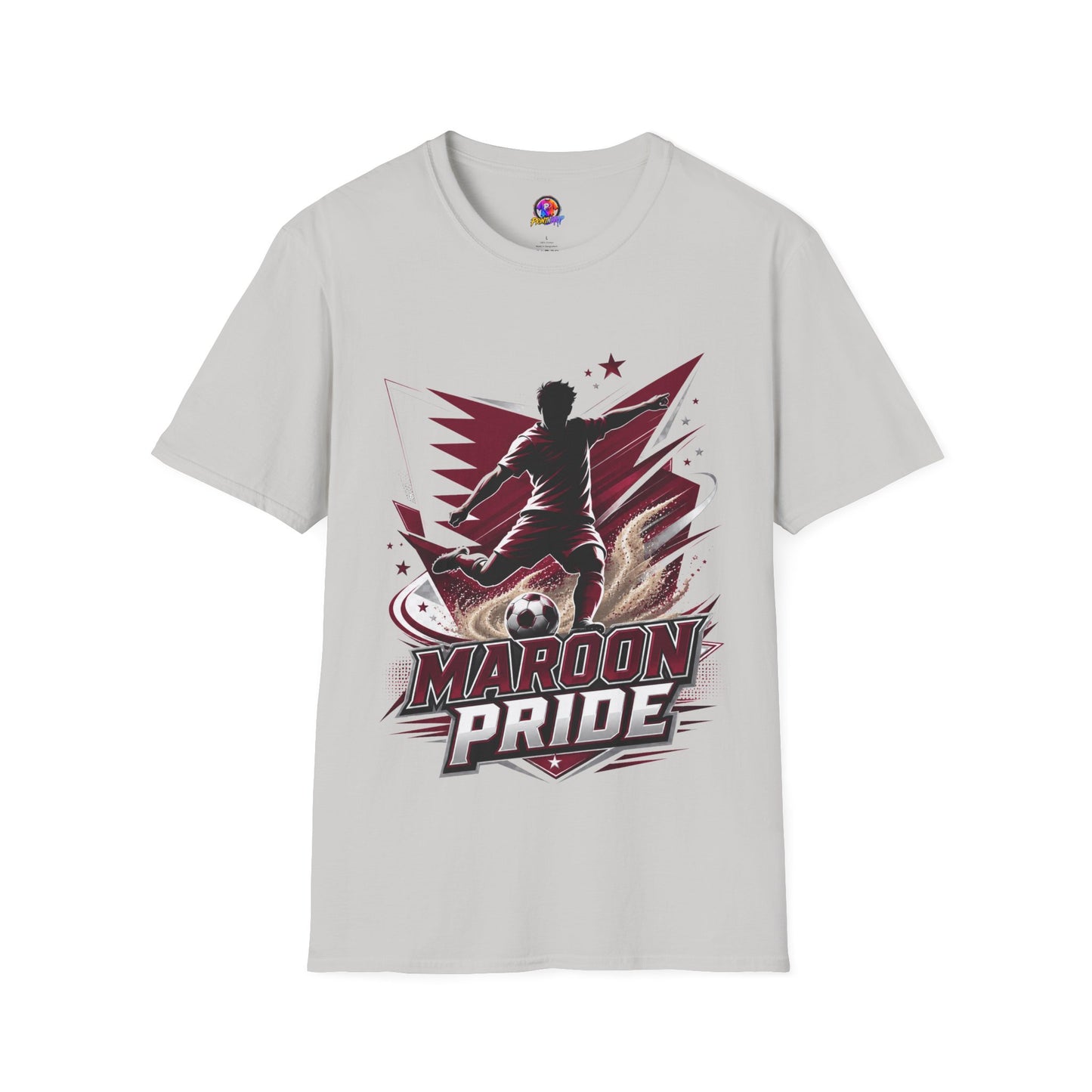 Qatar Maroon Pride Soccer T-Shirt — Silhouette Player Graphic Tee