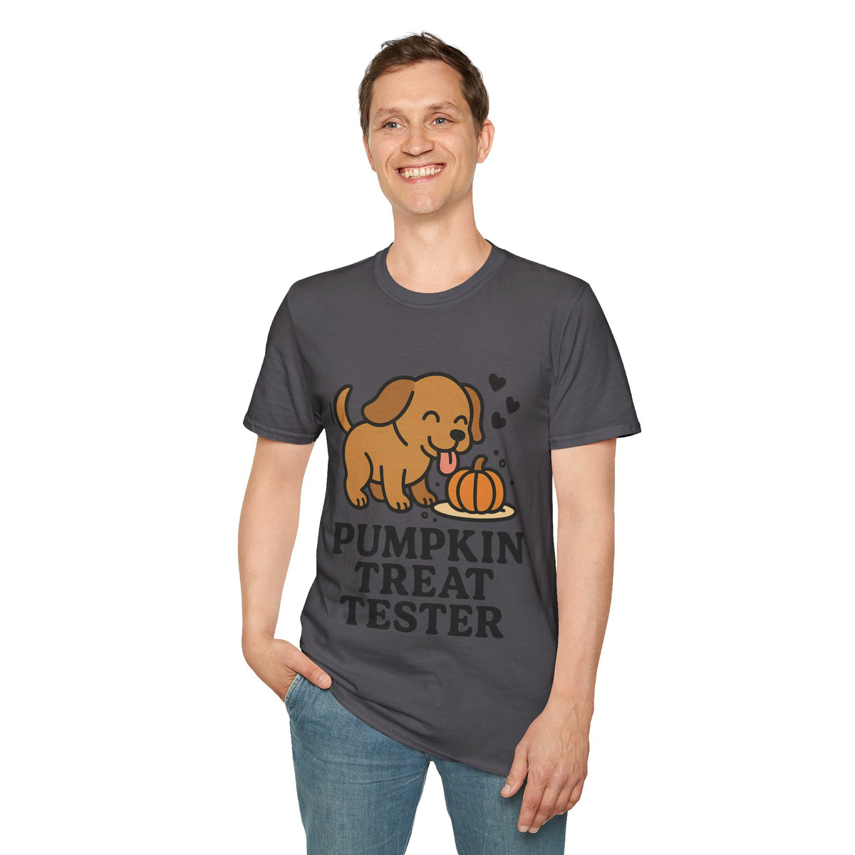Pumpkin Treat Tester Cute Dog Graphic Tee, Funny Autumn Season Puppy T-Shirt - Trending Now - September 2026