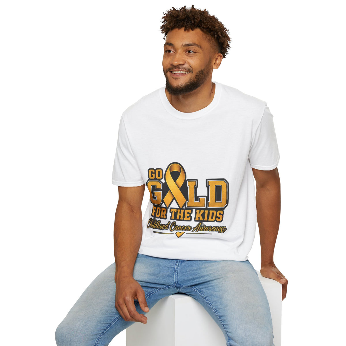 Go Gold For The Kids T-Shirt — Childhood Cancer Awareness Ribbon Tee