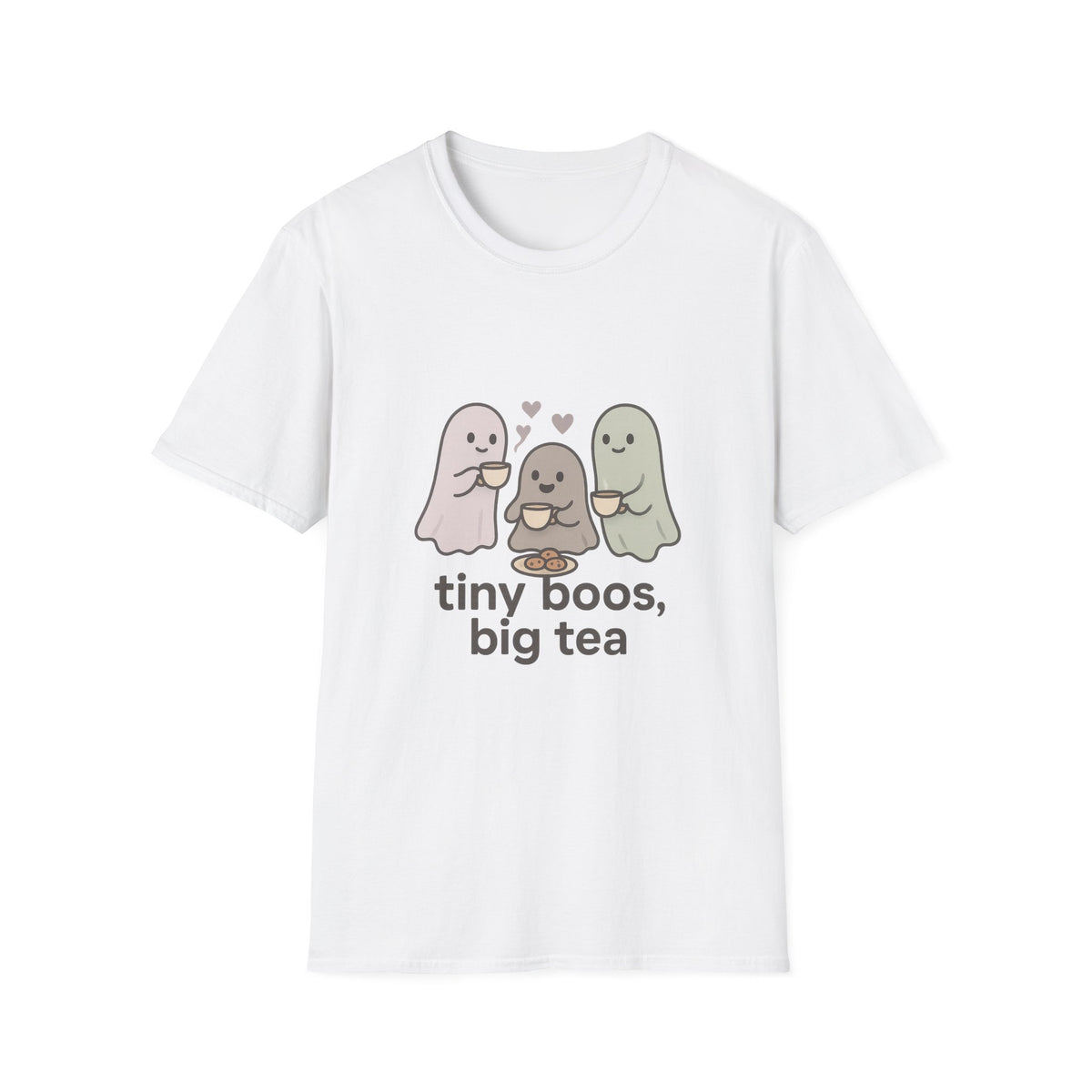 Cute Ghosts T-Shirt — “tiny boos, big tea” Cute Halloween Tee - Trending Now - August 2026