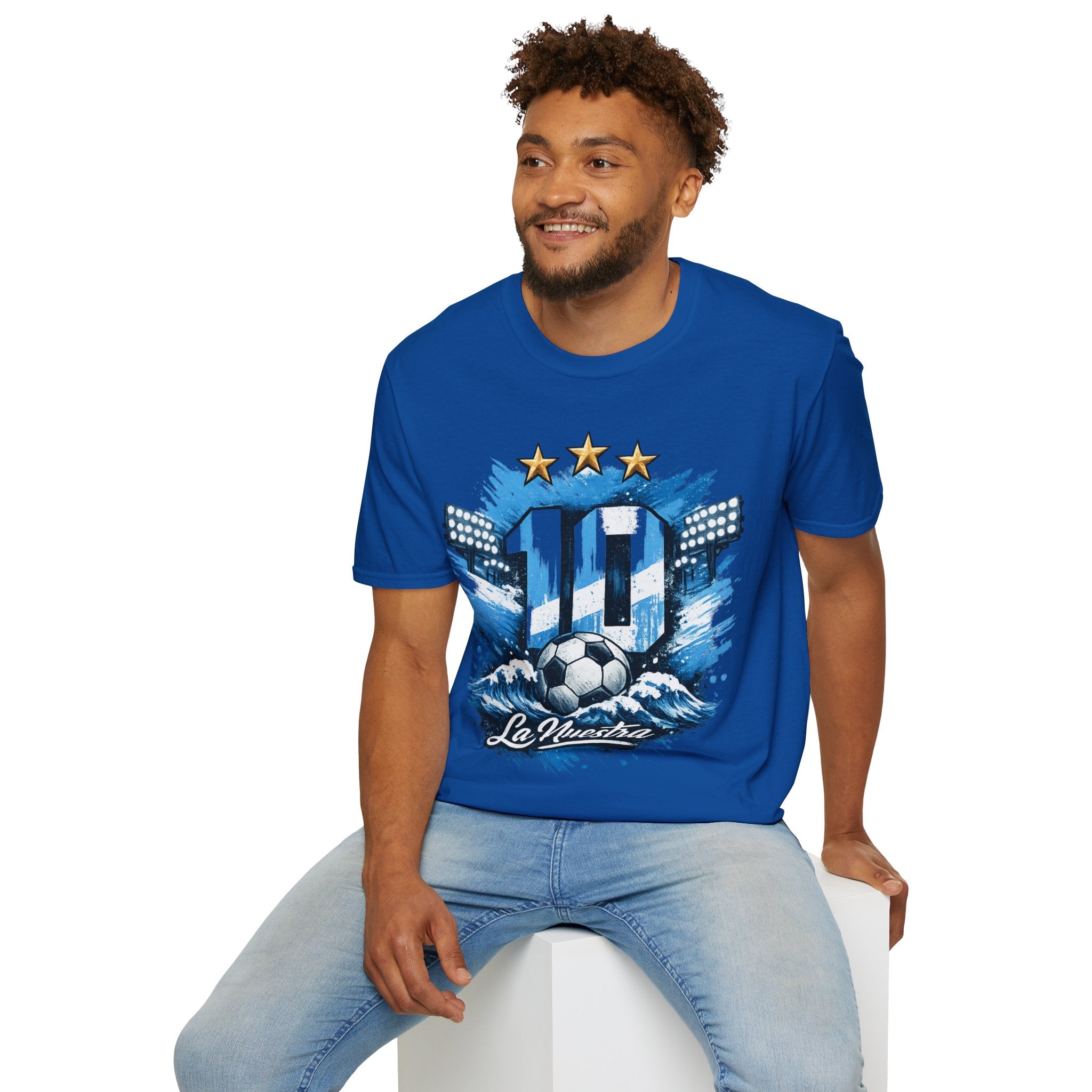 Argentina Soccer Fan T-Shirt — 'La Nuestra' #10 Jersey Design