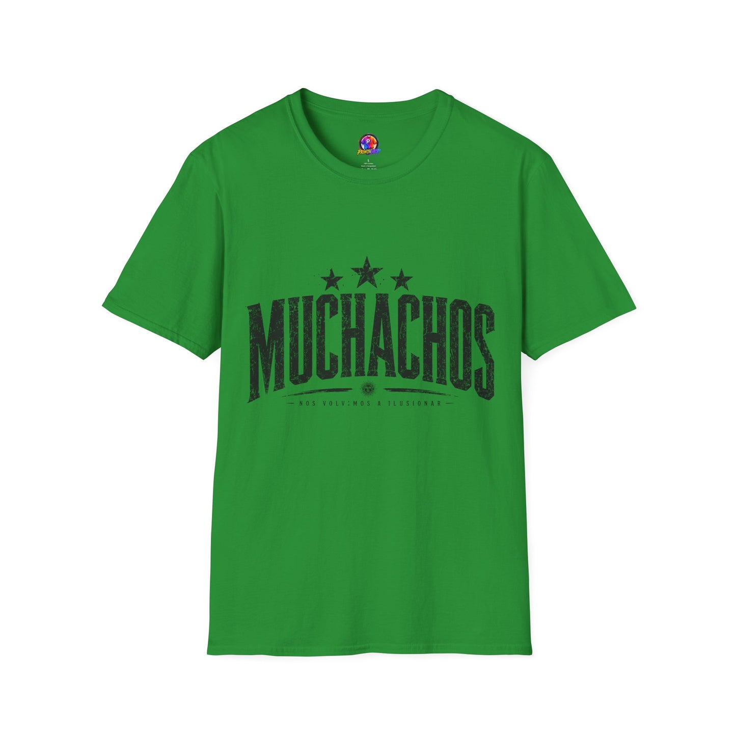 Muchachos Graphic T‑Shirt — Vintage Distressed Crew Tee - Argentina Song, slogan, favorite chant