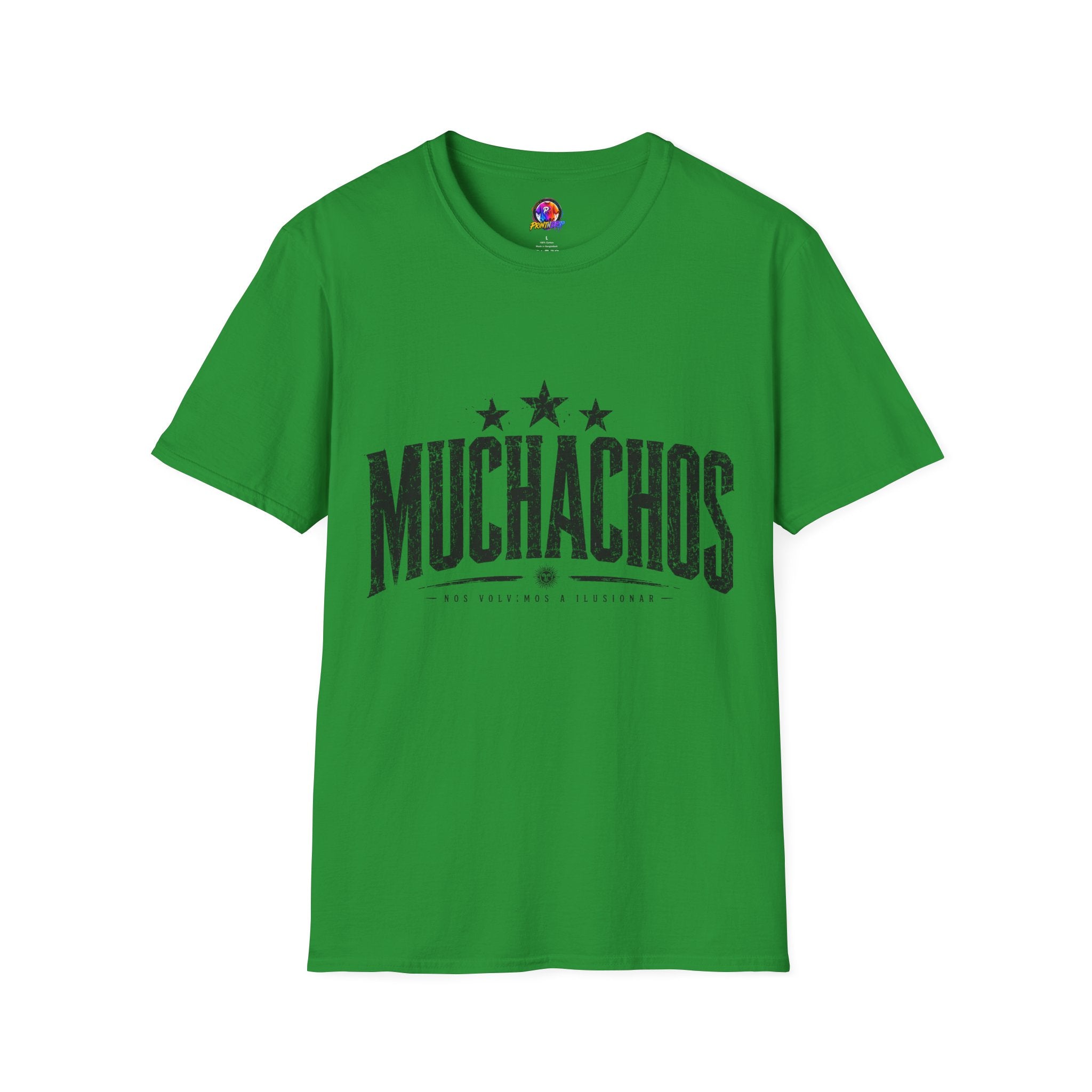 Muchachos Graphic T‑Shirt — Vintage Distressed Crew Tee - Argentina Song, slogan, favorite chant